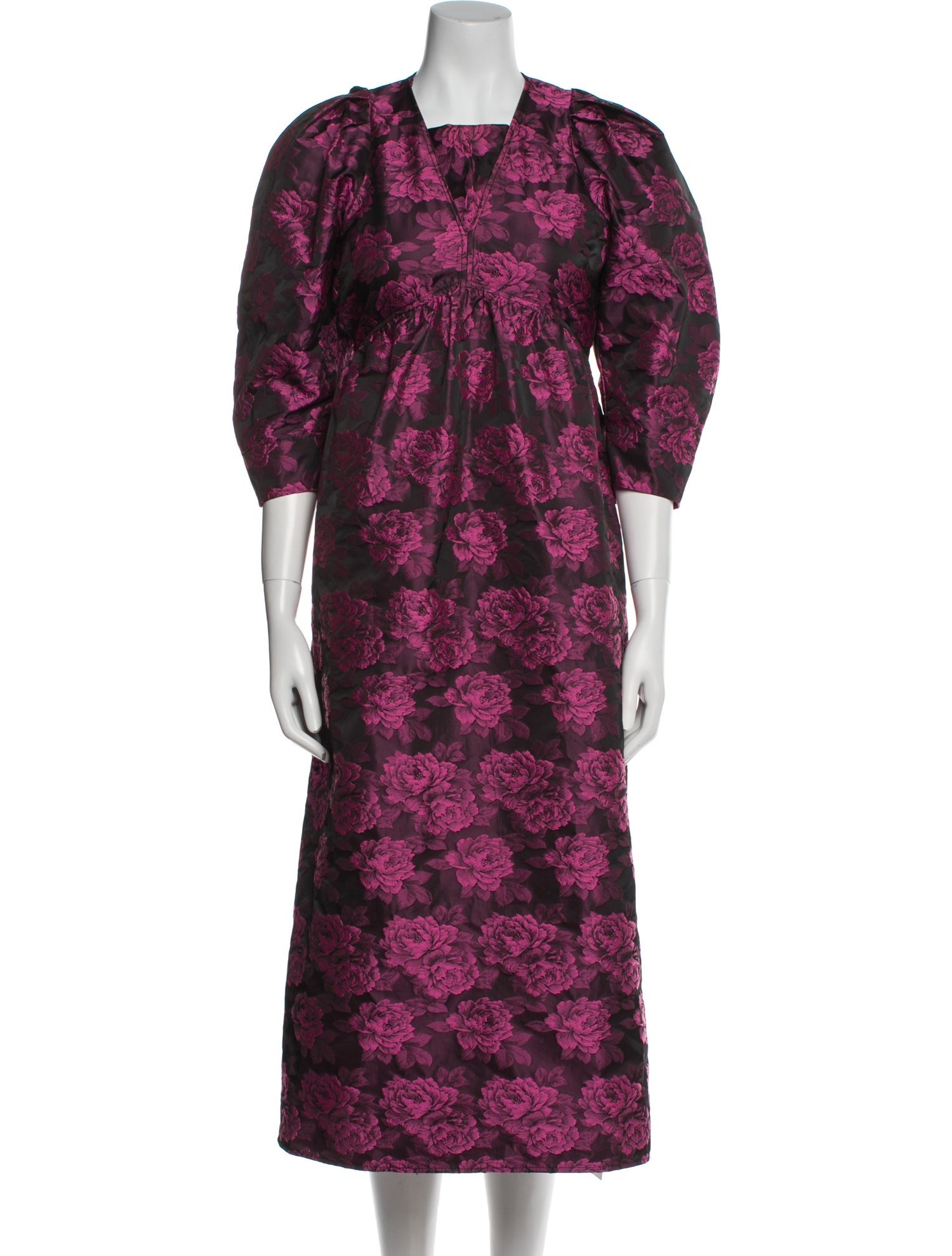 Ganni Floral Print Midi Length Dress