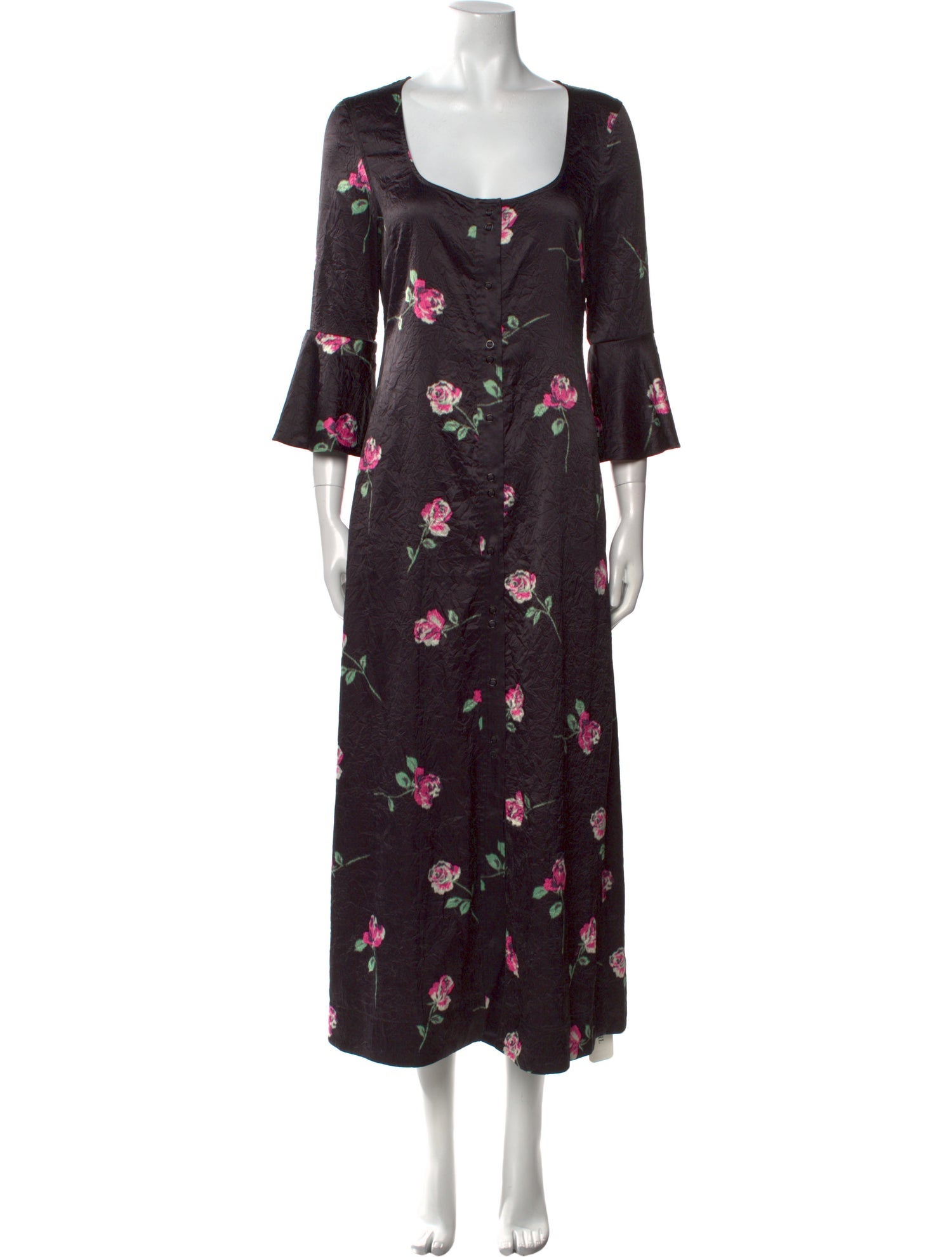Ganni Floral Print Long Dress