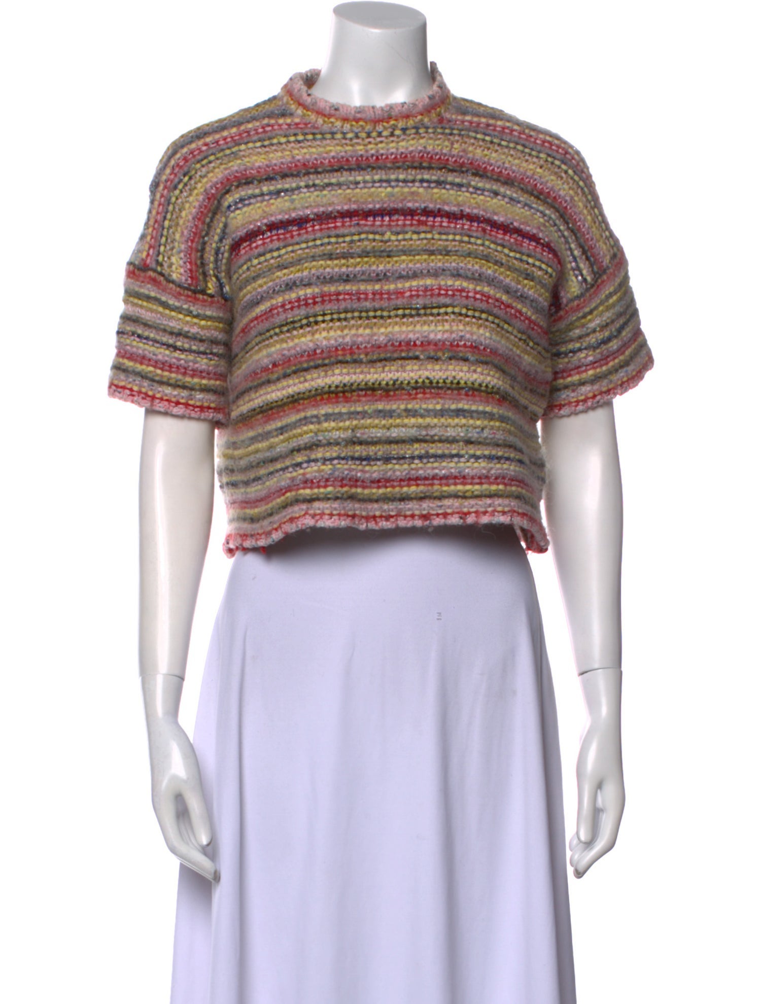 Ganni Striped Mock Neck Sweater