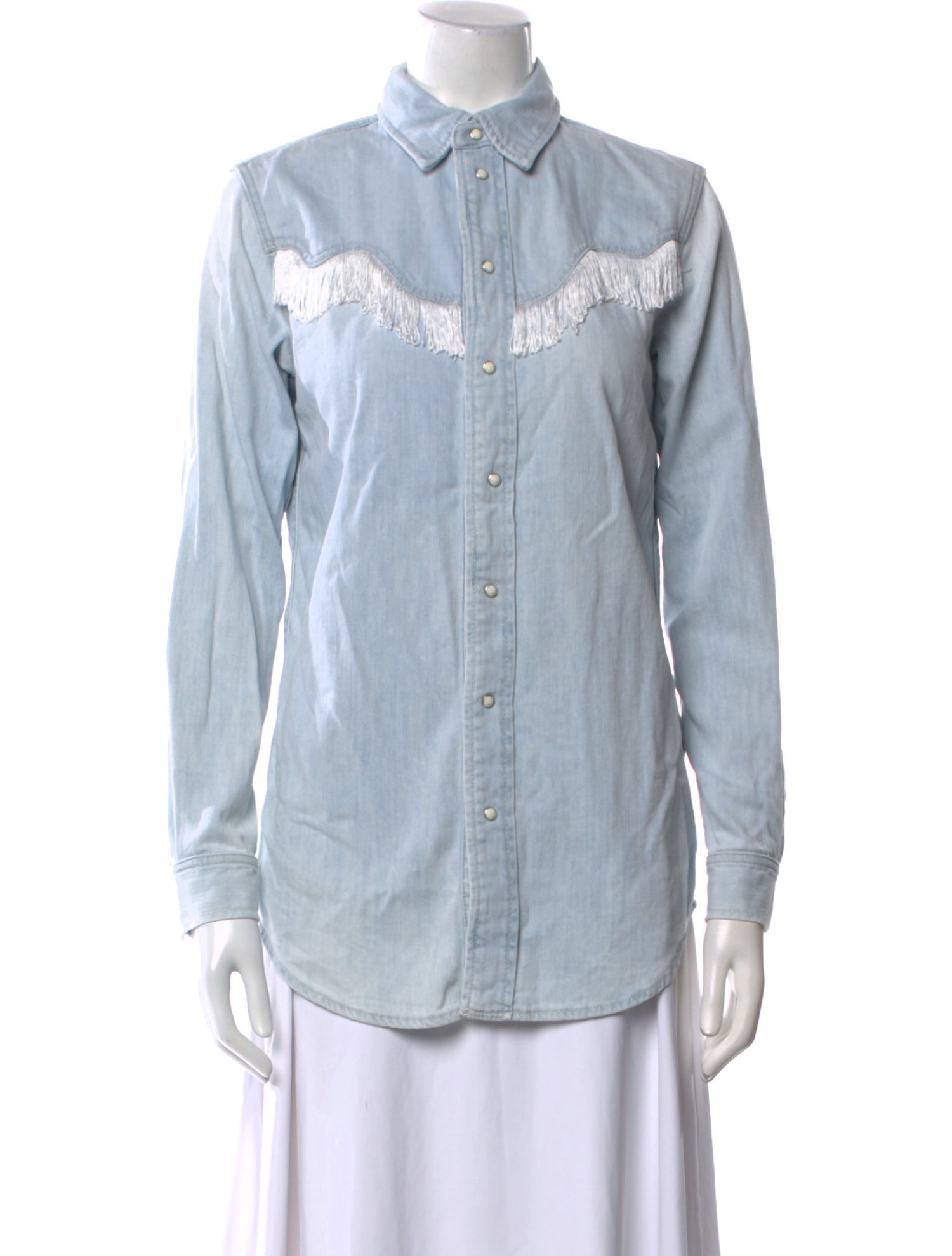 Ganni Long Sleeve Button-Up Top