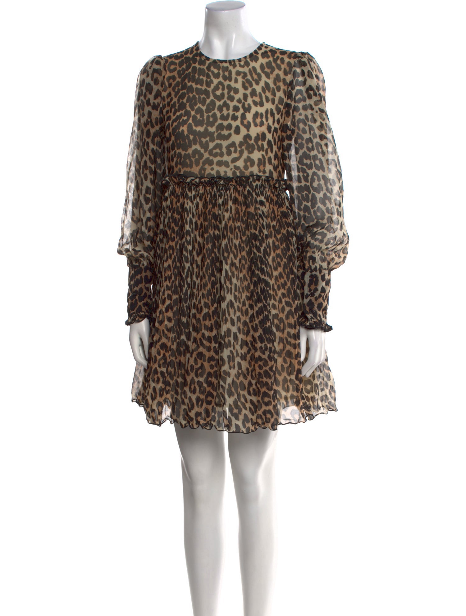 Ganni Animal Print Mini Dress