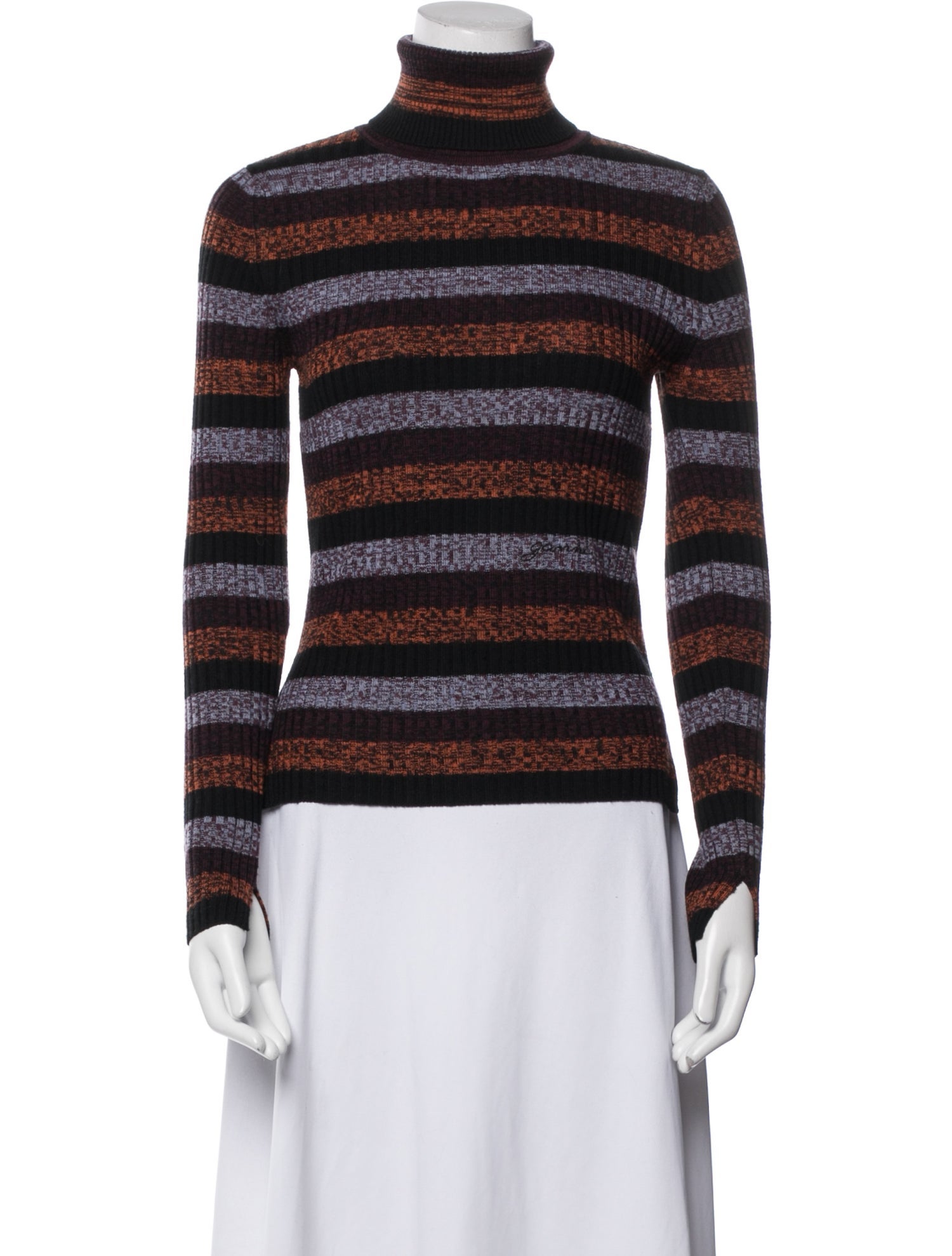 Ganni Merino Wool Striped Sweater w/ Tags