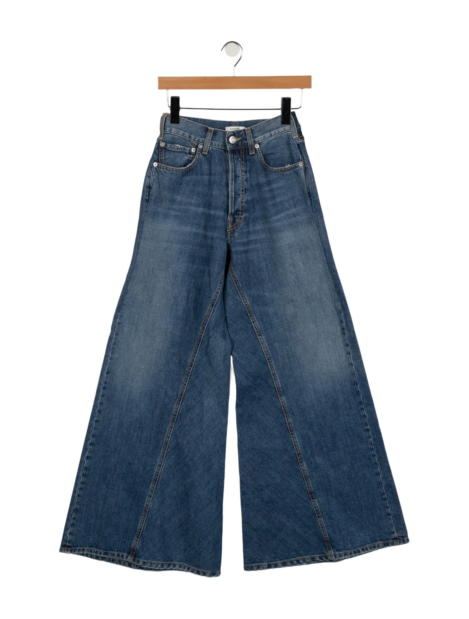 Ganni Mid-Rise Wide Leg Jeans