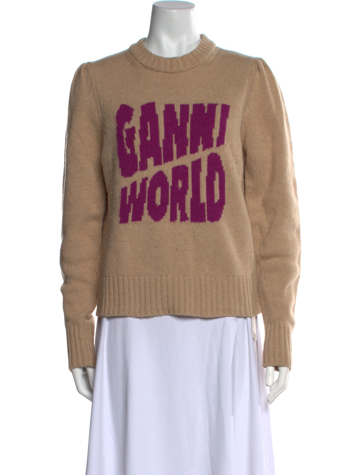 Ganni Graphic Print Crew Neck Sweater