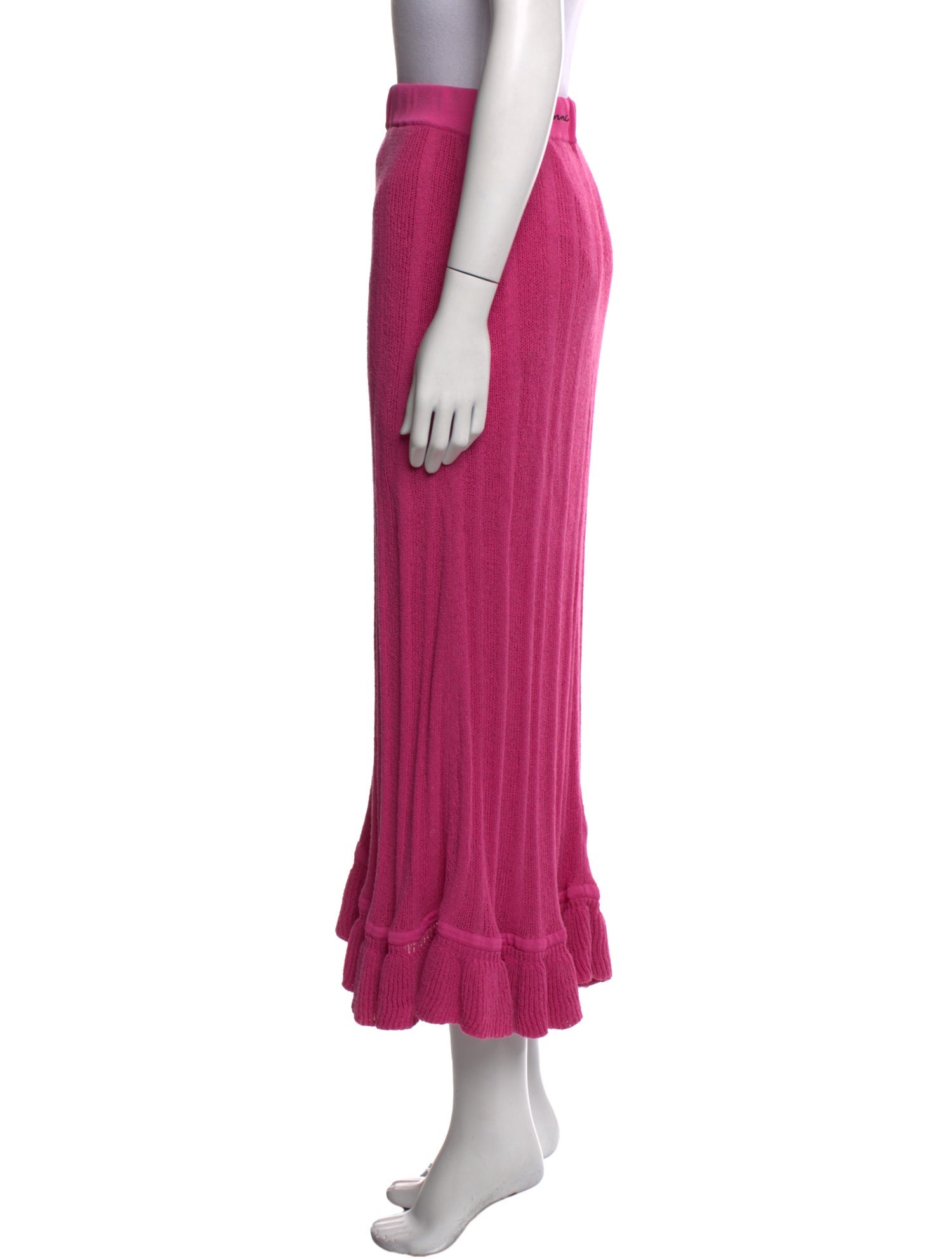 Ganni Embroidered Accent Midi Length Skirt