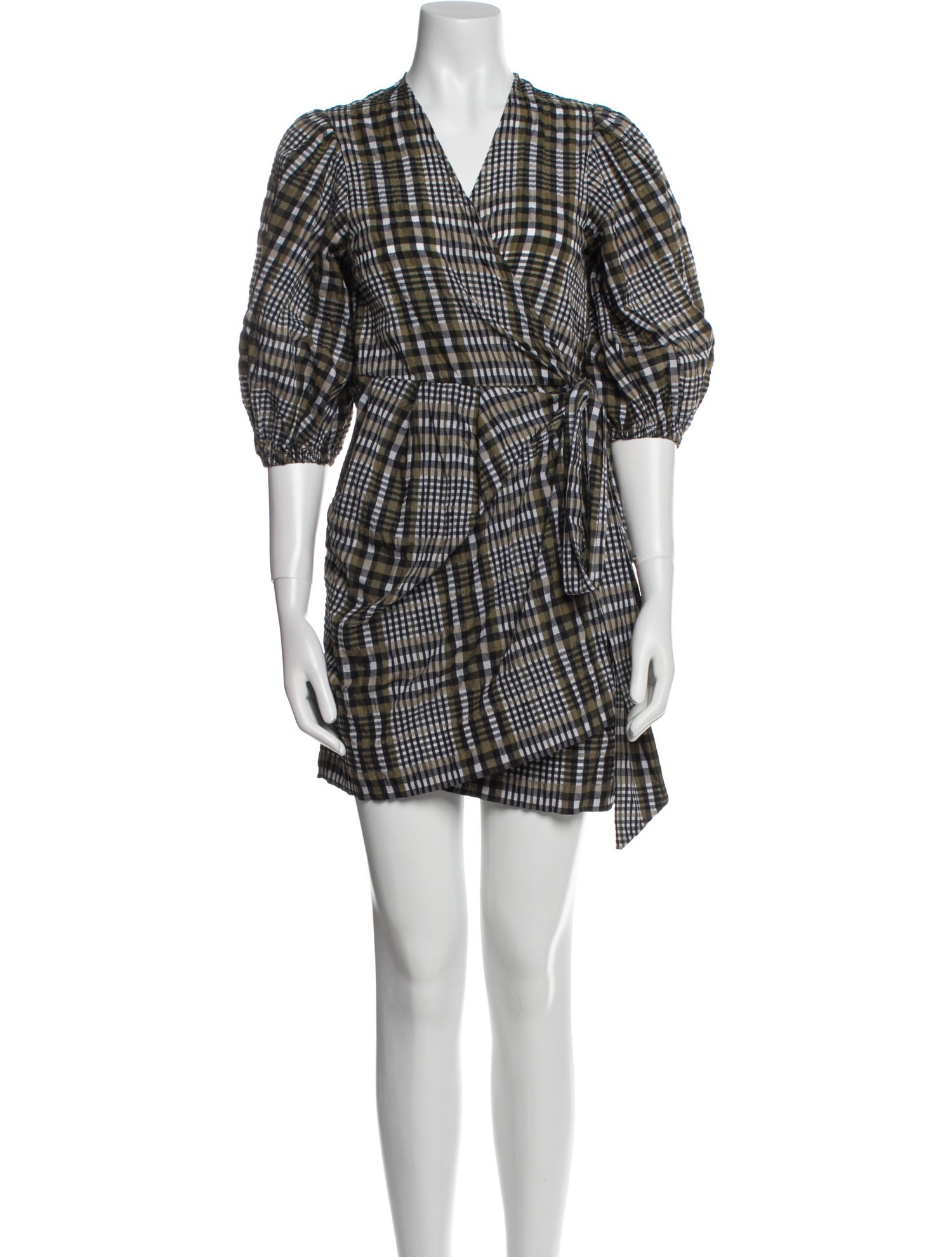 Ganni Plaid Print Mini Dress