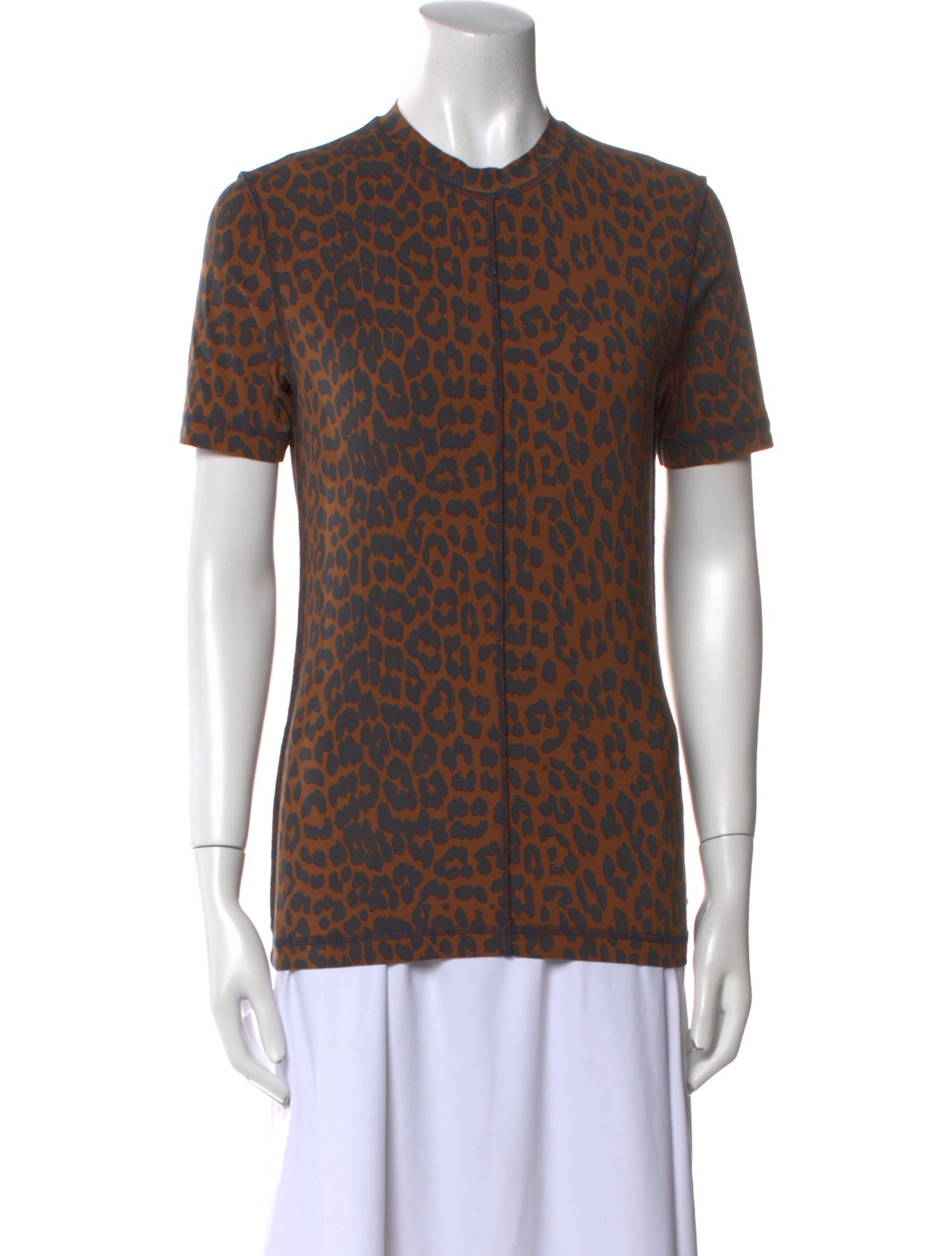 Ganni Animal Print Crew Neck T-Shirt