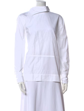 Ganni Mock Neck Long Sleeve Sweatshirt