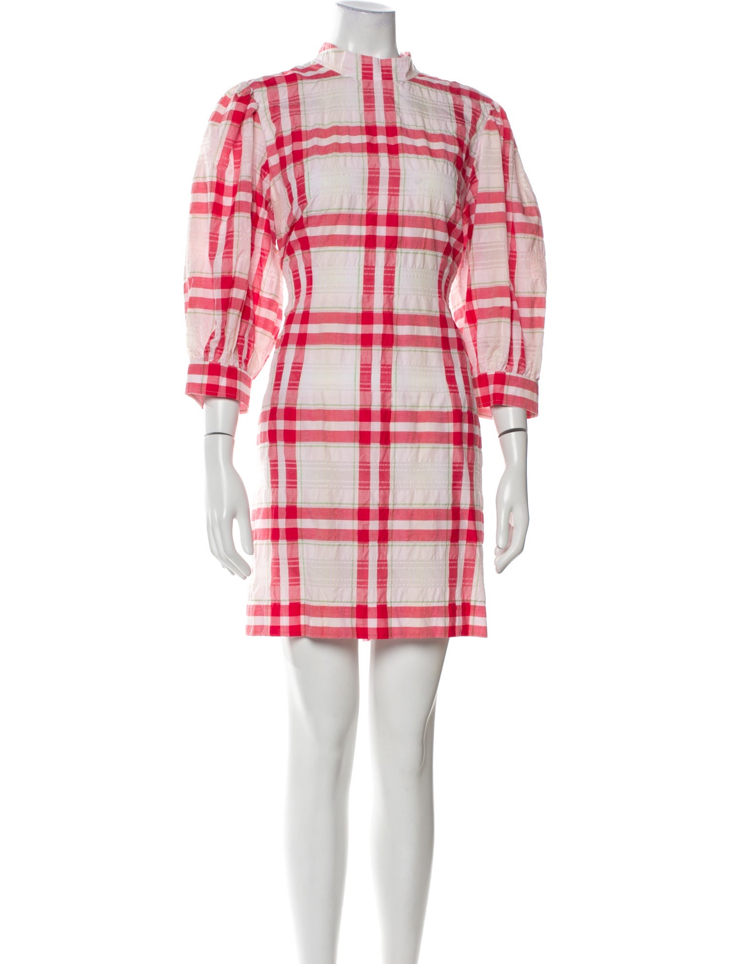 Ganni Plaid Print Mini Dress