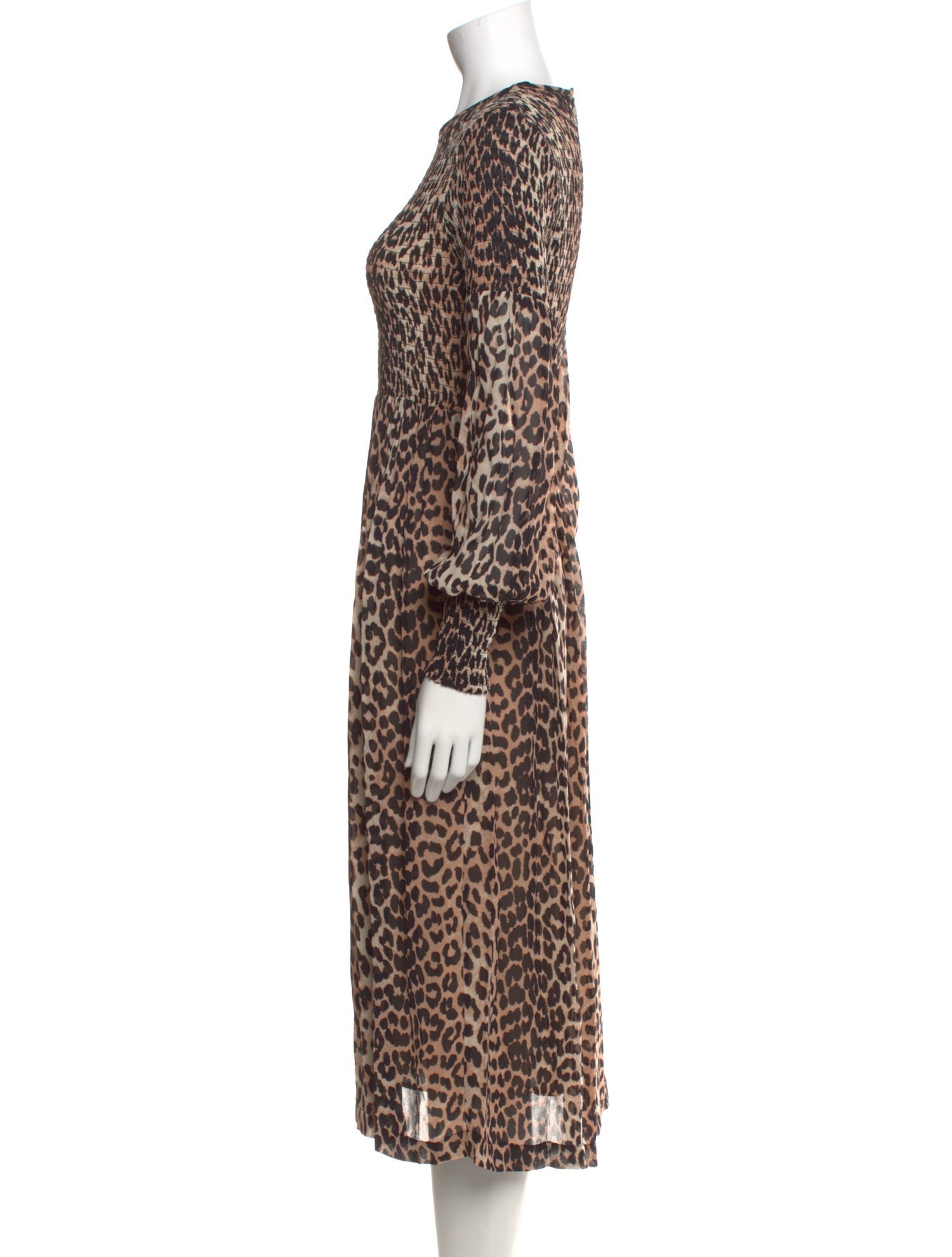Ganni Animal Print Midi Length Dress