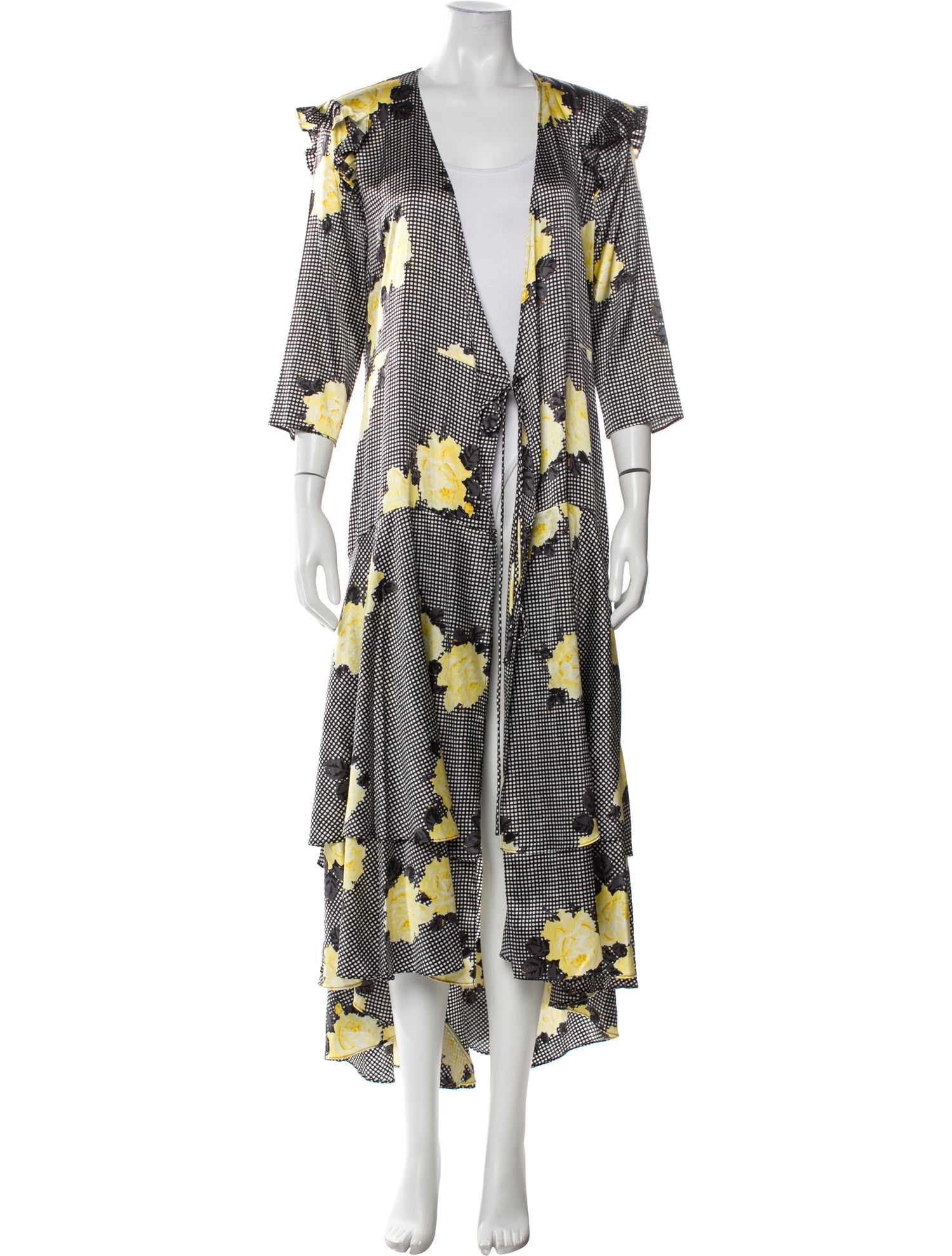 Ganni Silk Floral Print Robe