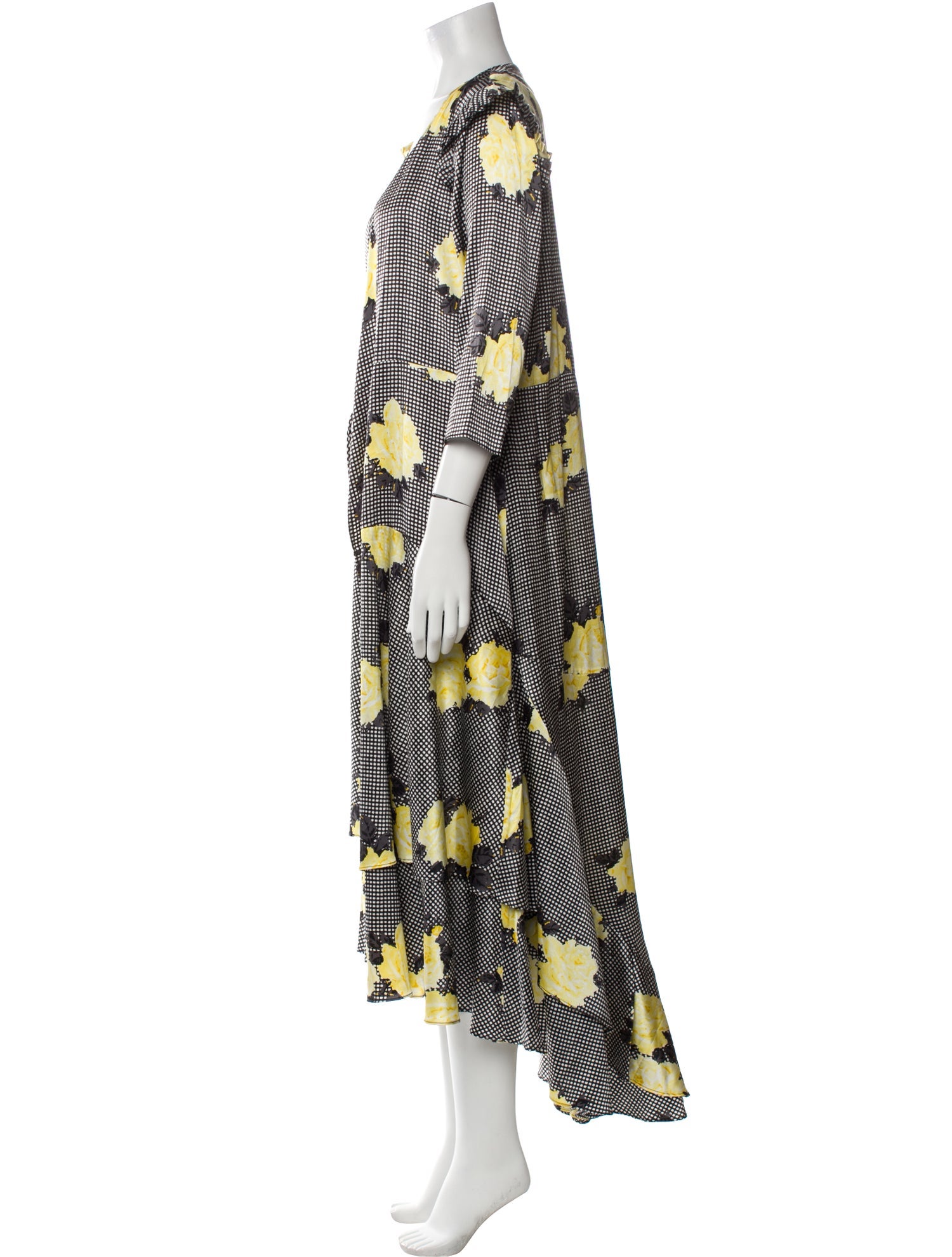 Ganni Silk Floral Print Robe