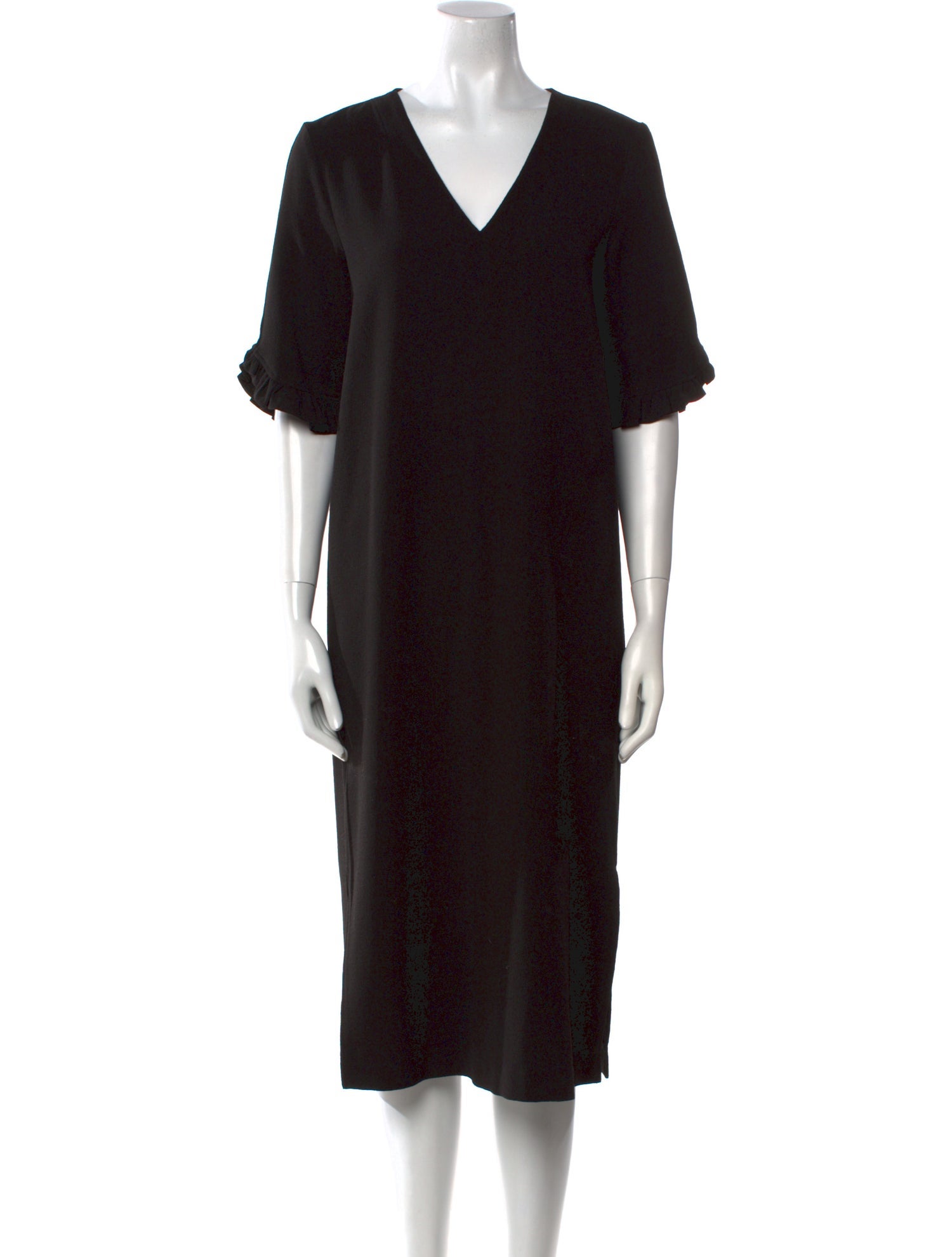 Ganni V-Neck Midi Length Dress