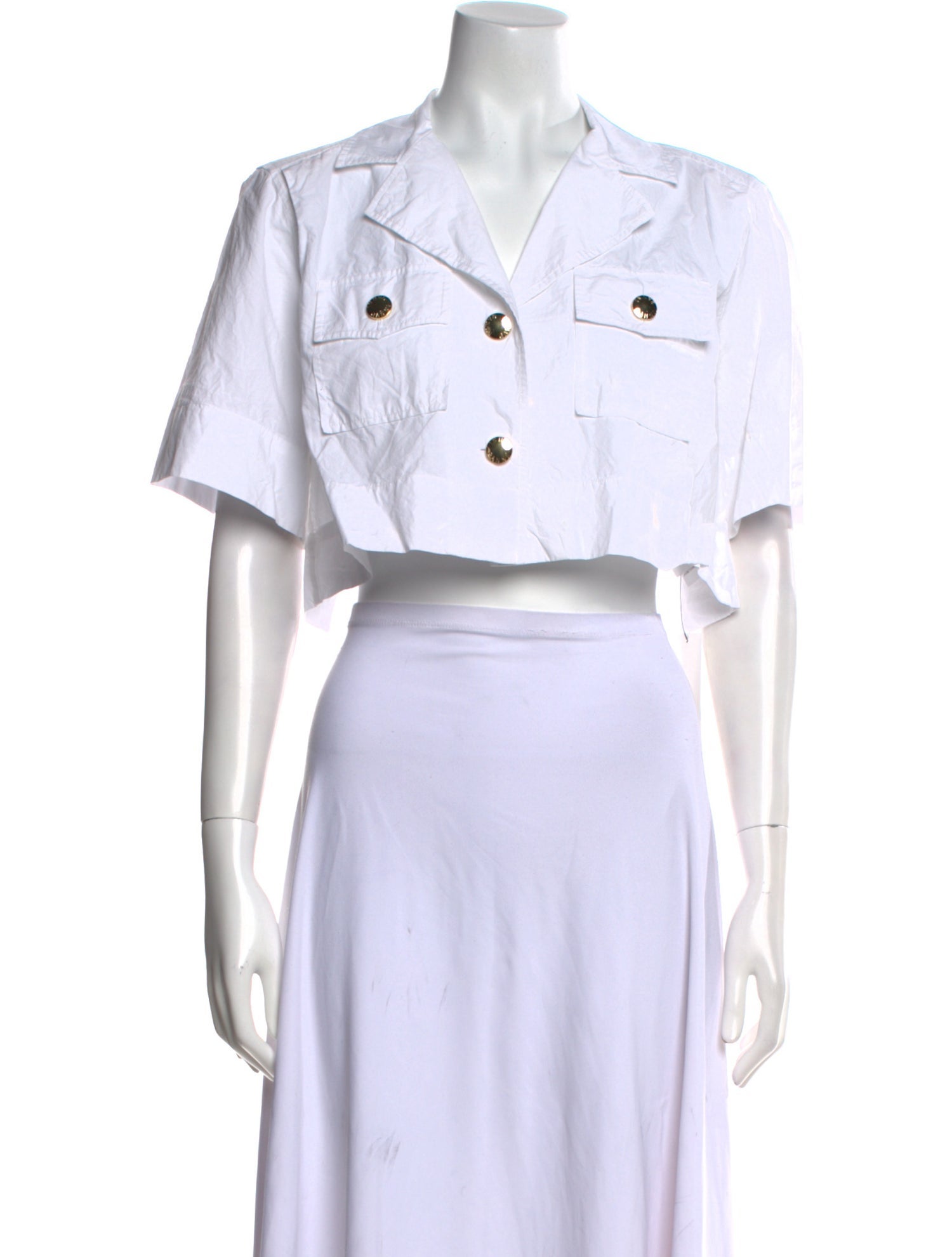 Ganni Short Sleeve Crop Top