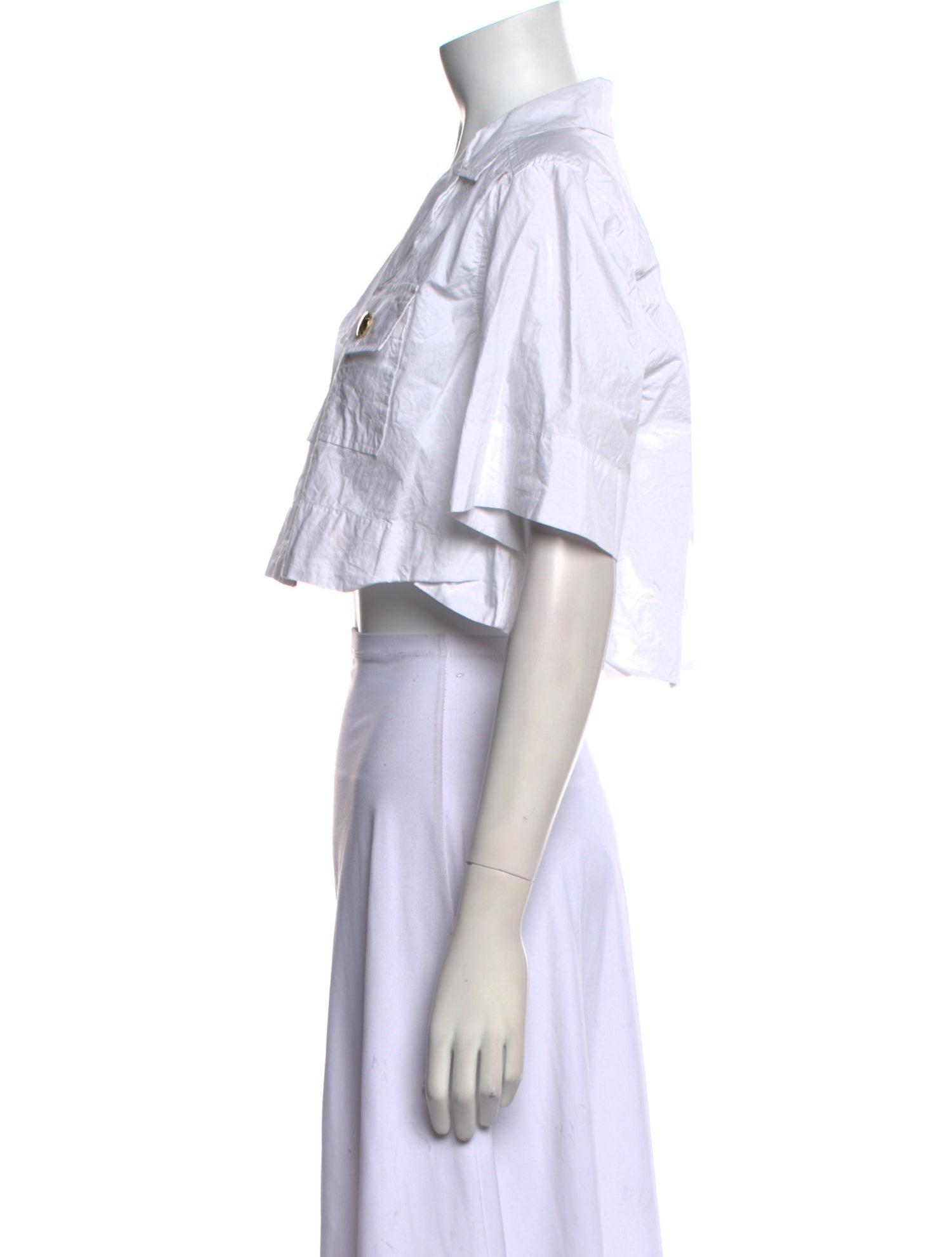 Ganni Short Sleeve Crop Top