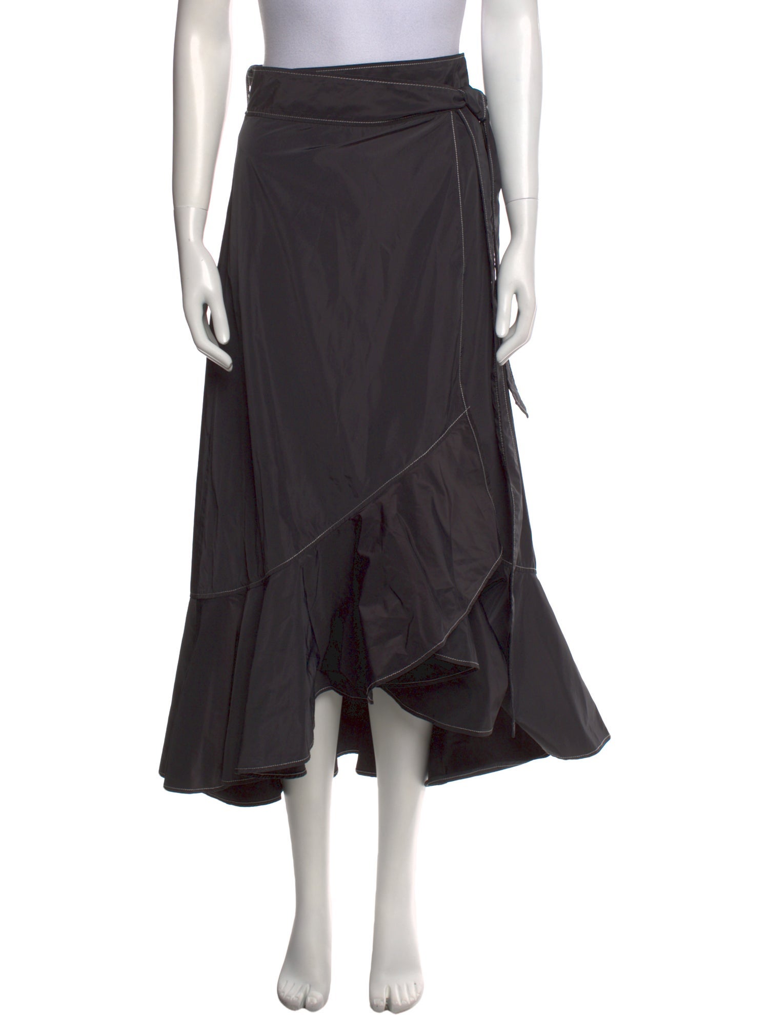 Ganni Ruffle Embellishment Midi Length Skirt