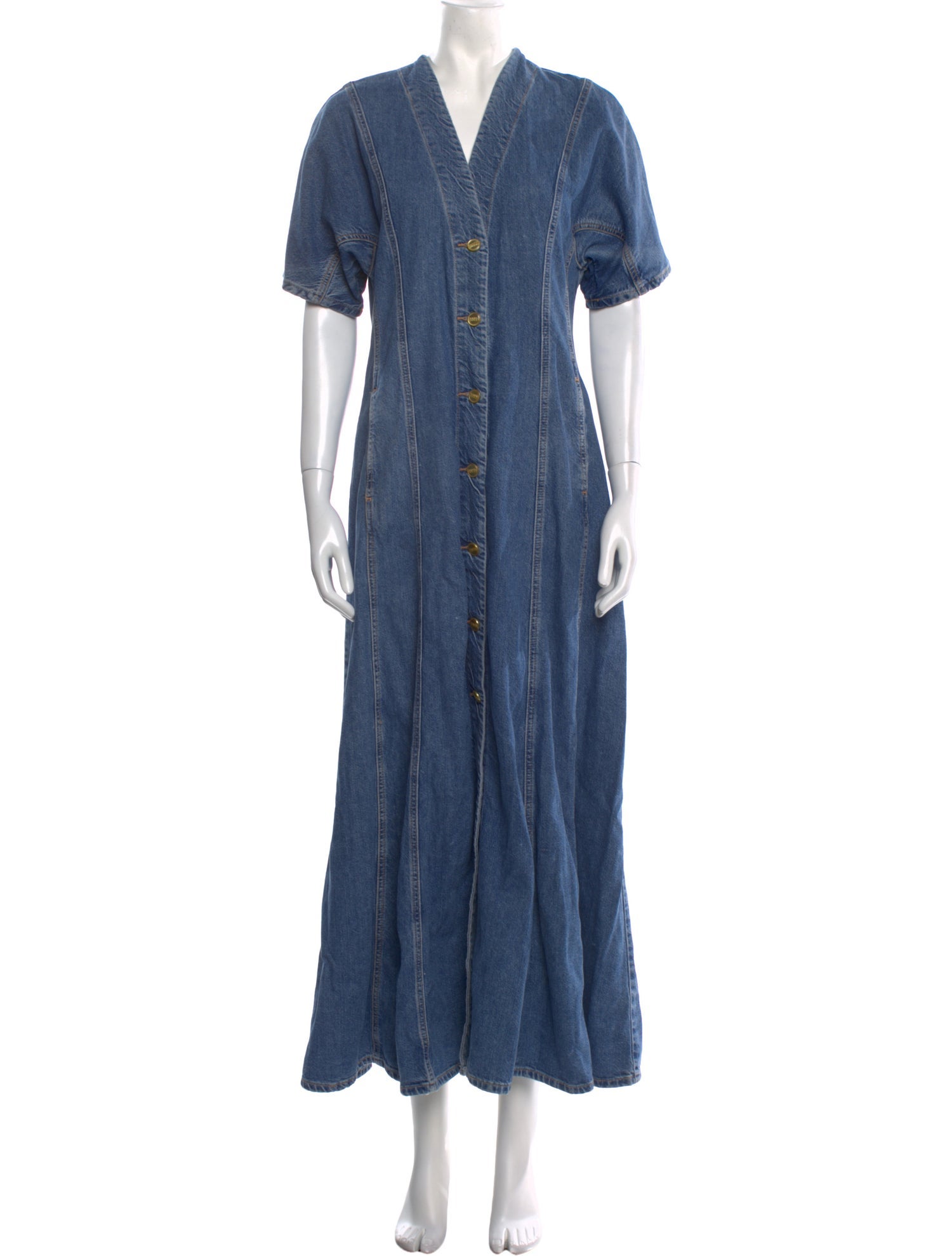 Ganni V-Neck Long Dress