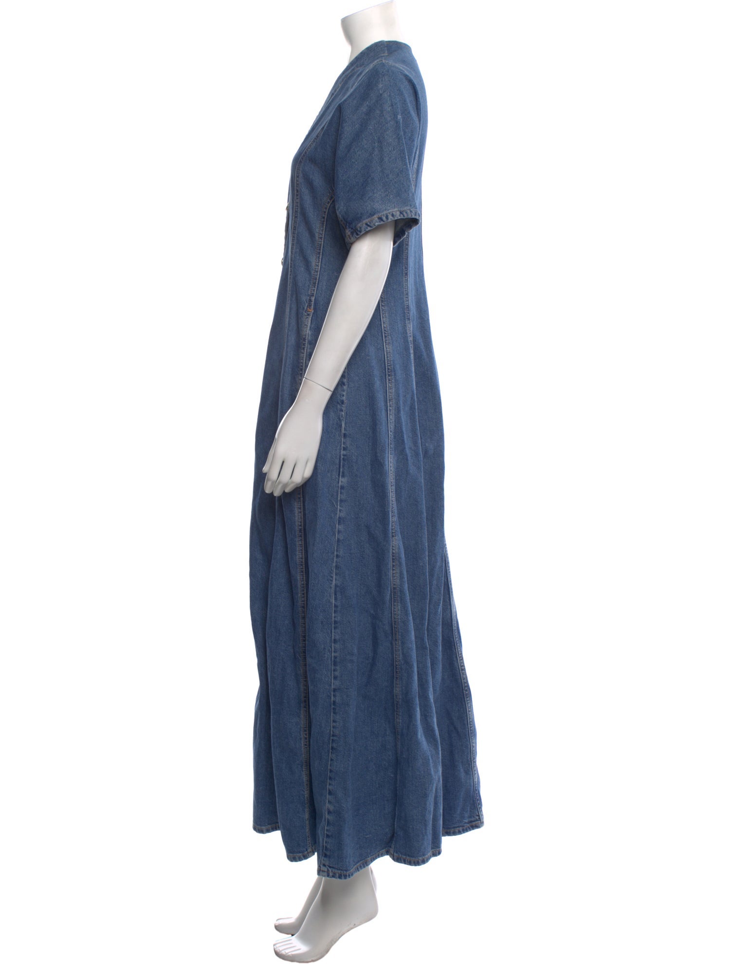 Ganni V-Neck Long Dress