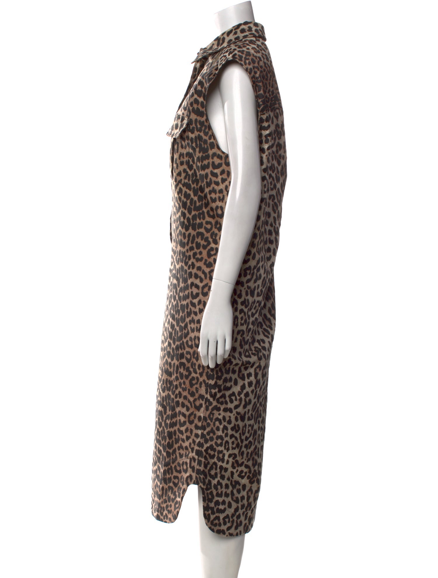 Ganni Animal Print Midi Length Dress