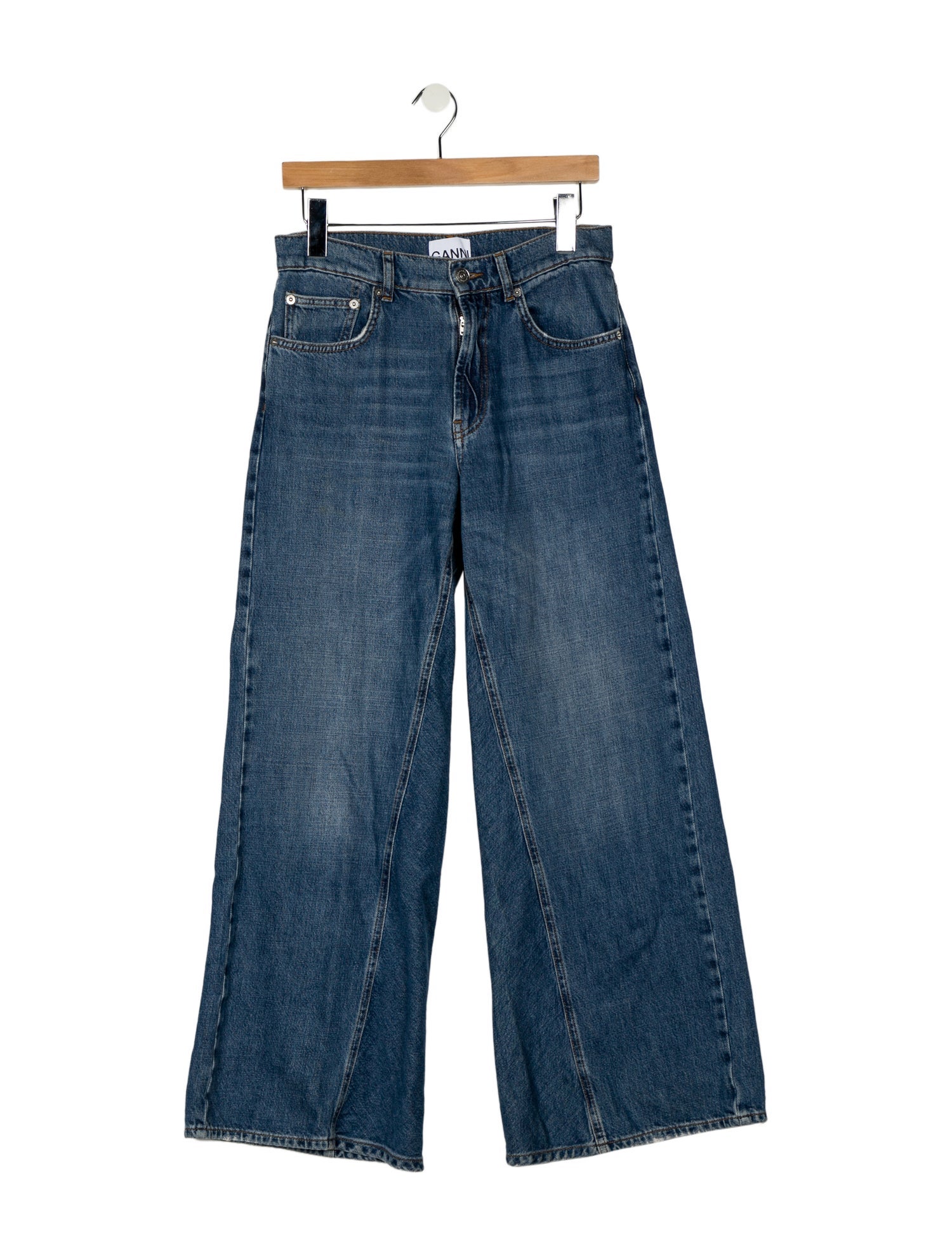 Ganni Mid-Rise Wide Leg Jeans