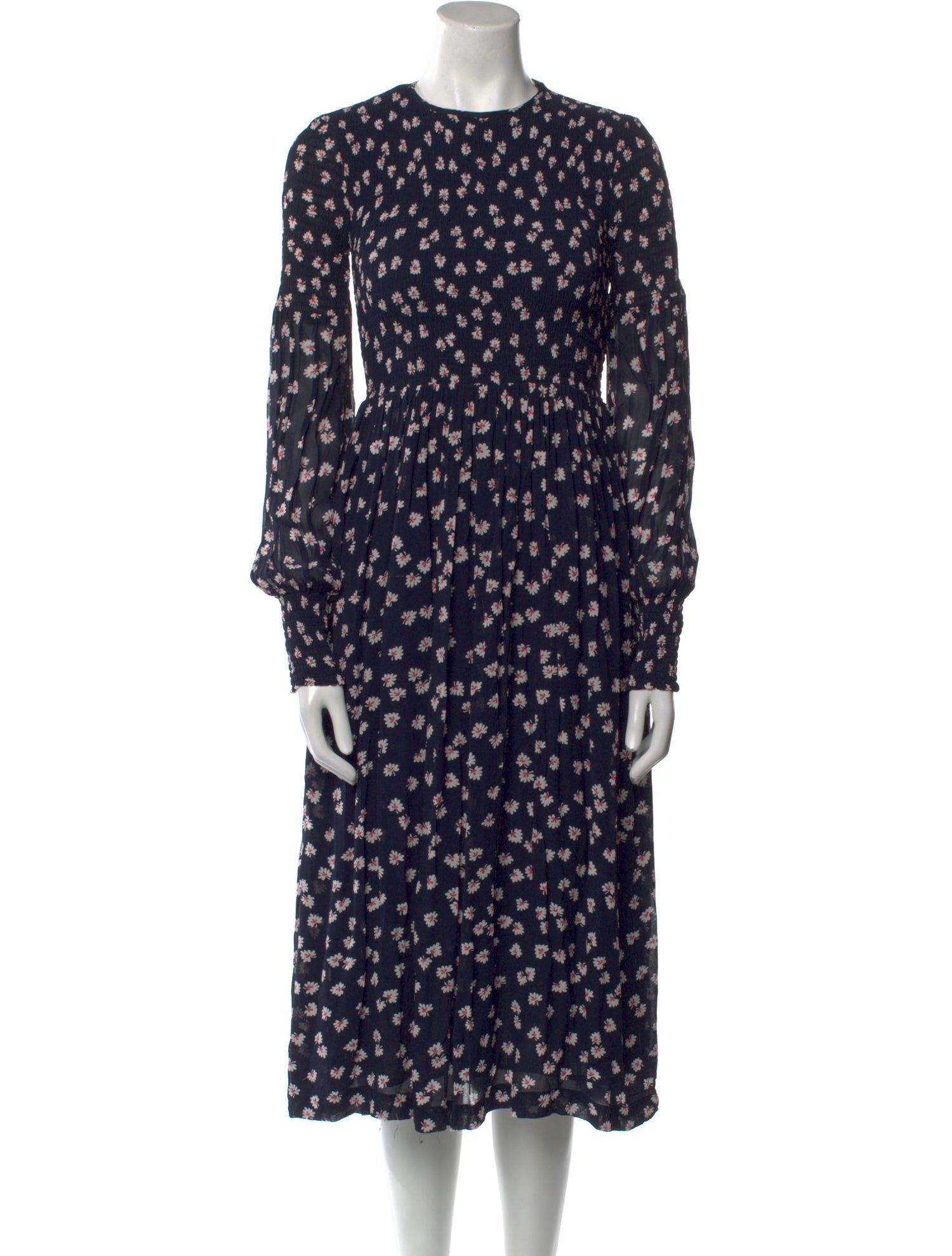 Ganni Floral Print Midi Length Dress