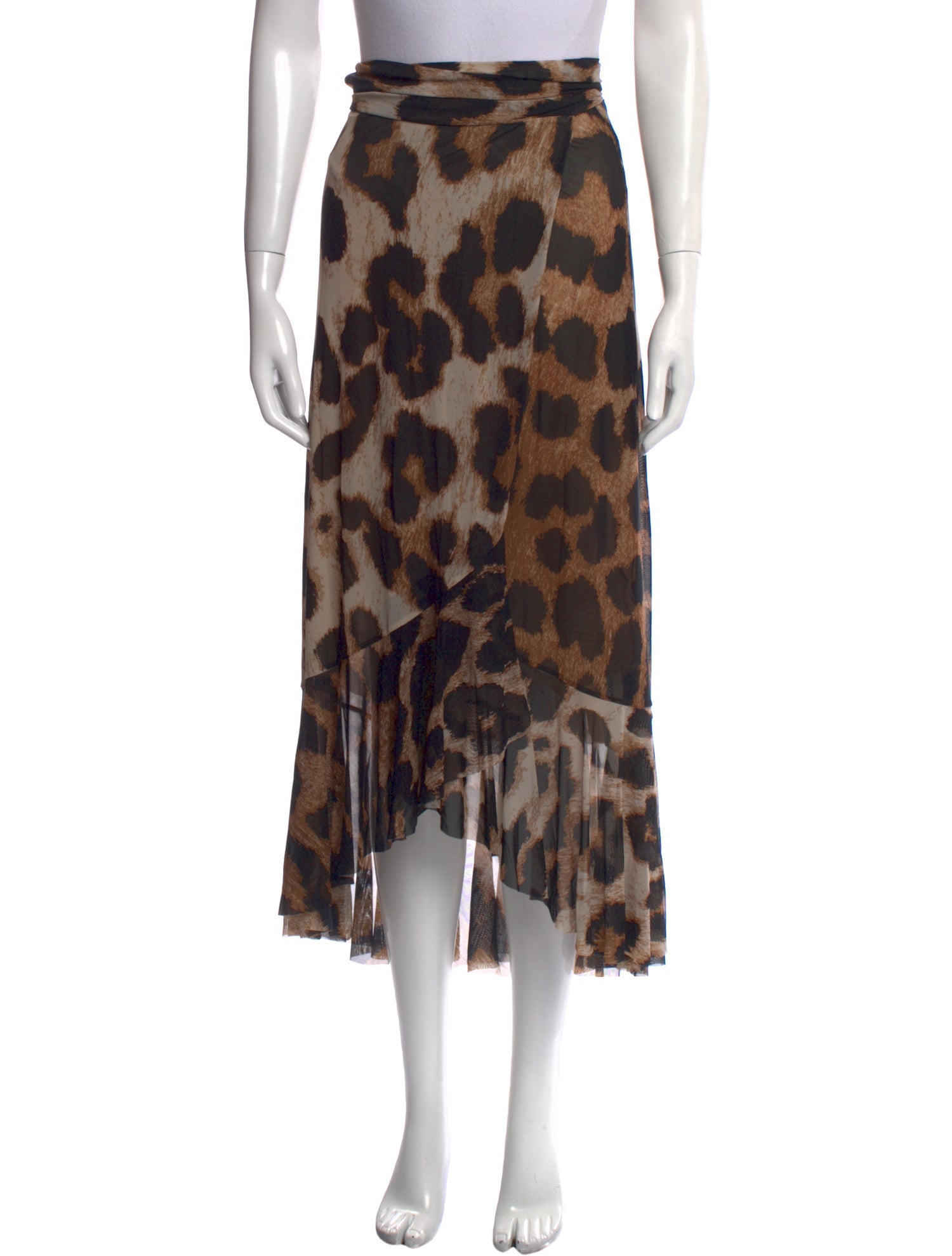 Ganni Animal Print Midi Length Skirt