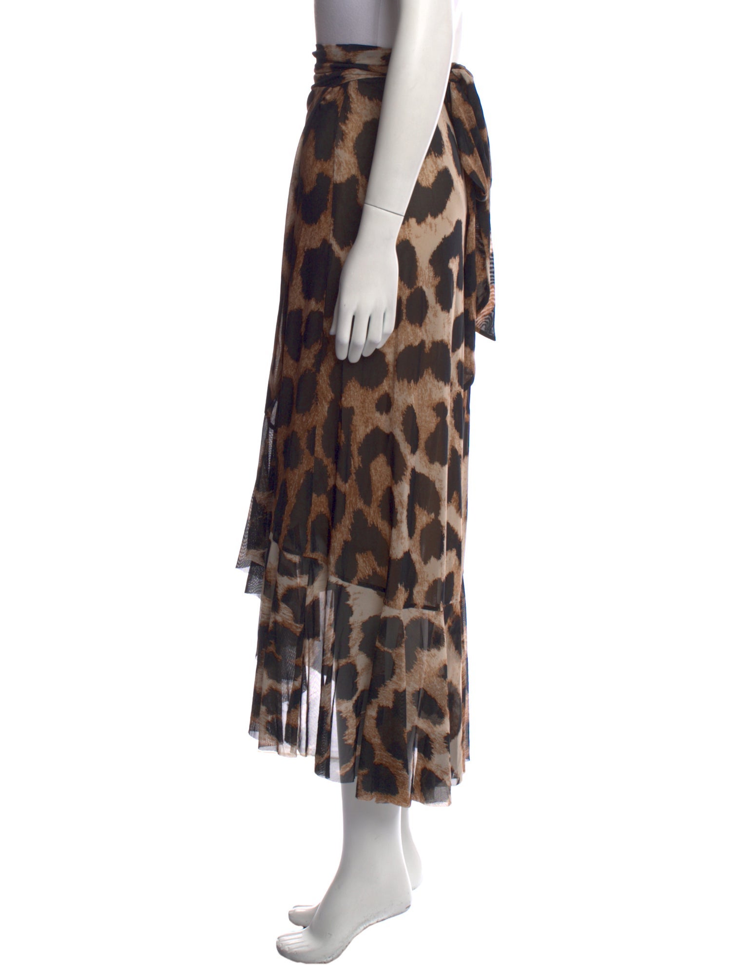 Ganni Animal Print Midi Length Skirt