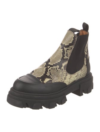 Ganni Leather Combat Boots