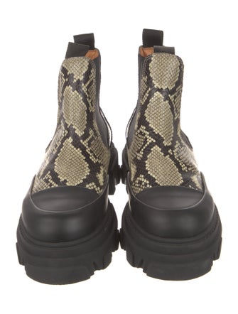 Ganni Leather Combat Boots