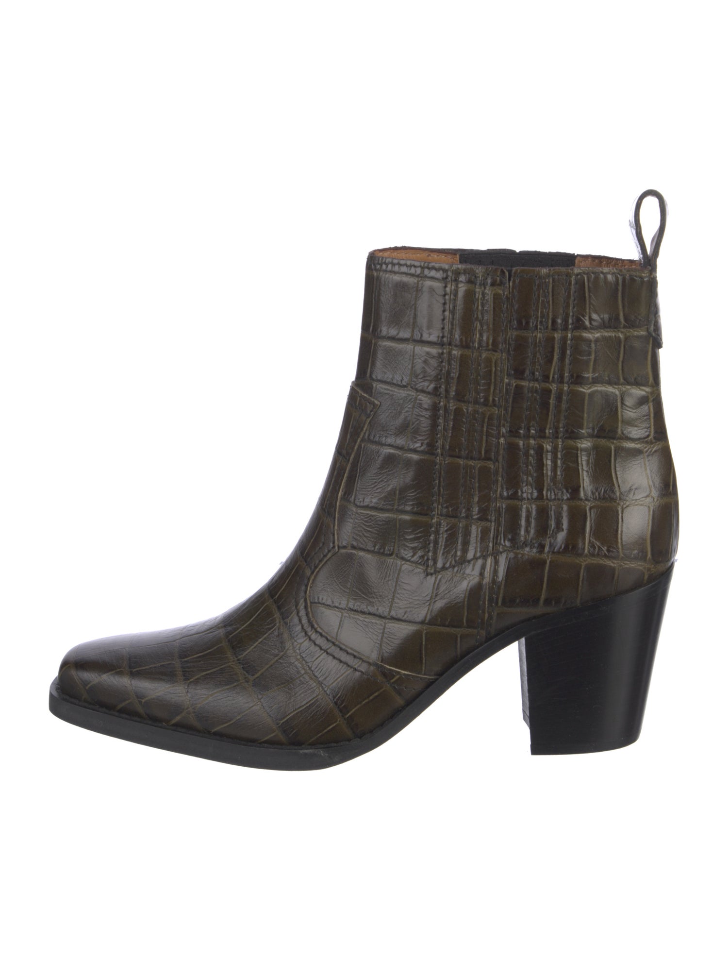 Ganni Leather Western Boots