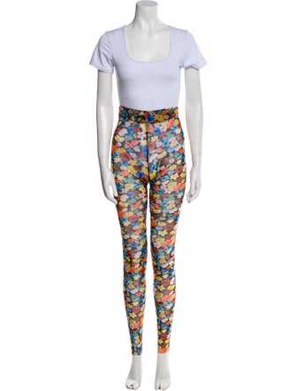 Ganni Floral Print Mesh Accents Set