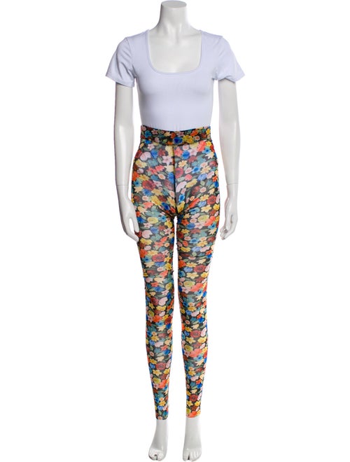 Ganni Floral Print Mesh Accents Set