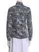Ganni Printed Long Sleeve Button-Up Top