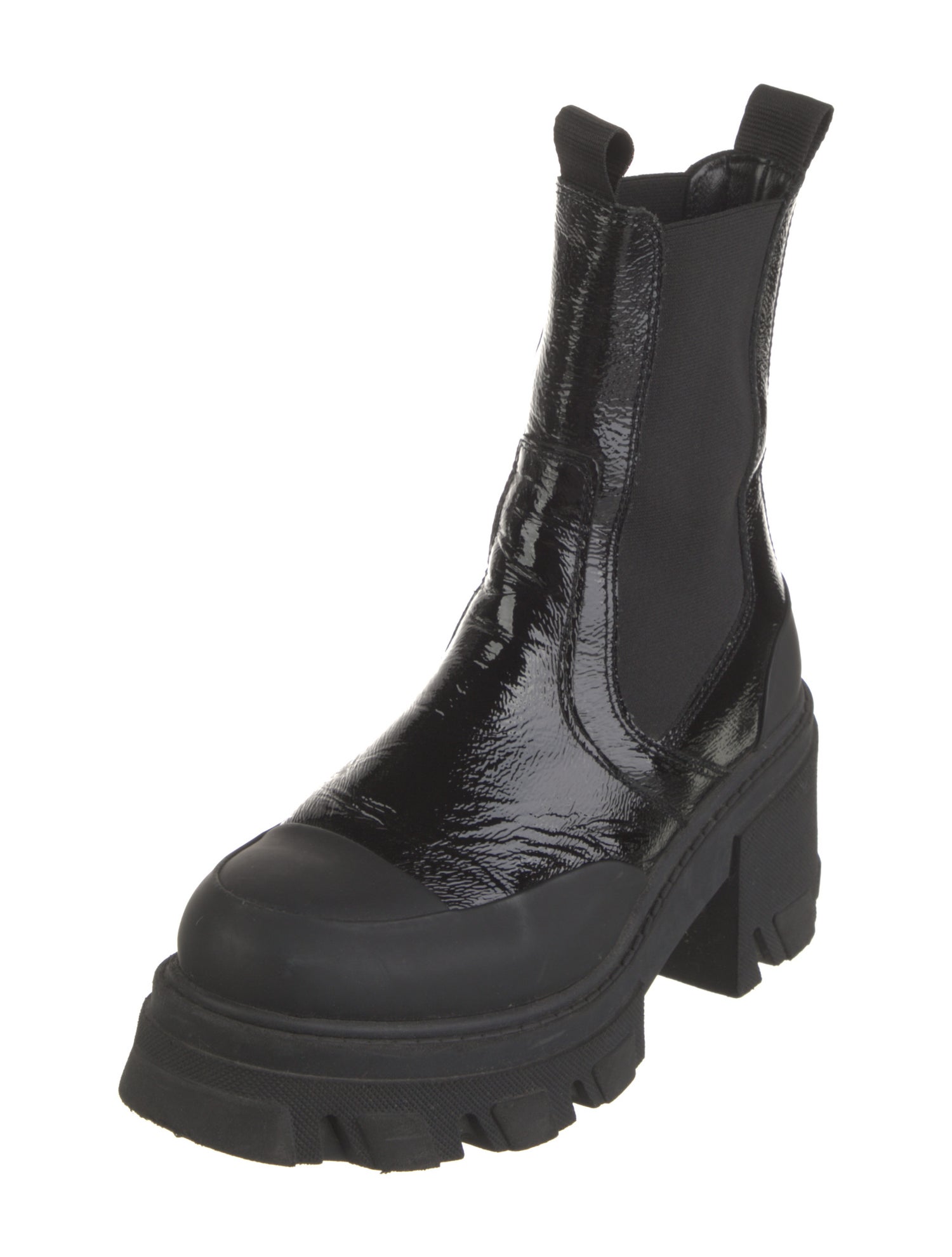 Ganni Patent Leather Chelsea Boots