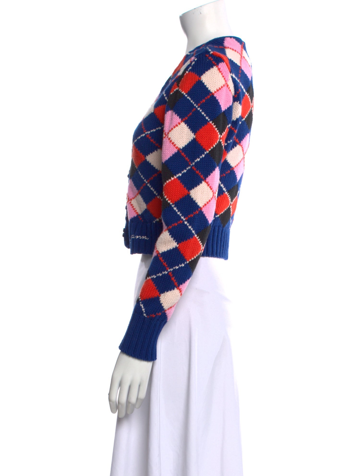 Ganni Printed V-Neck Sweater