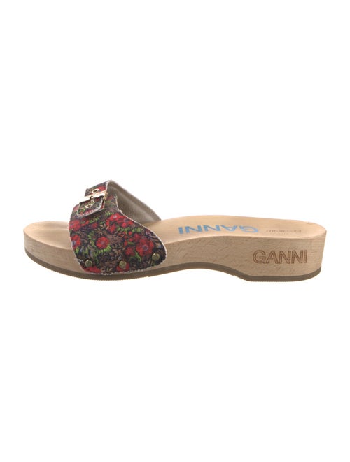 Ganni Canvas Floral Print Slides