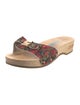 Ganni Canvas Floral Print Slides