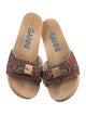 Ganni Canvas Floral Print Slides