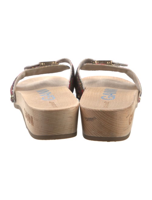 Ganni Canvas Floral Print Slides