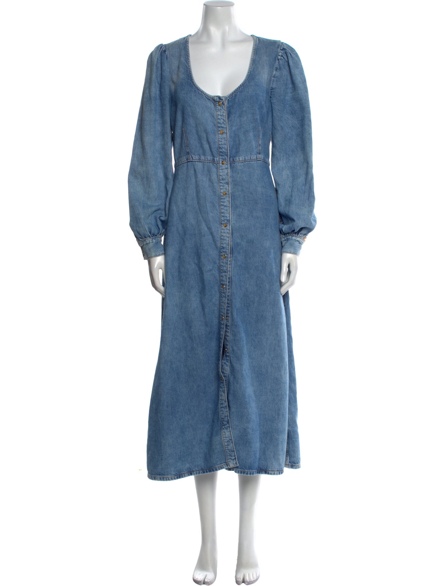 Ganni V-Neck Long Dress