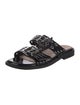 Ganni Patent Leather Eyelet Trim Slides
