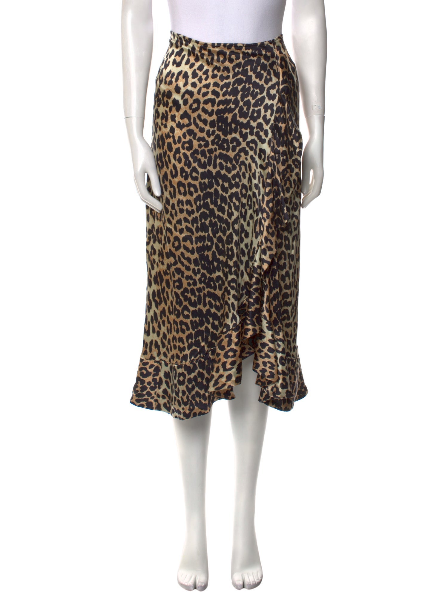 Ganni Silk Knee-Length Skirt