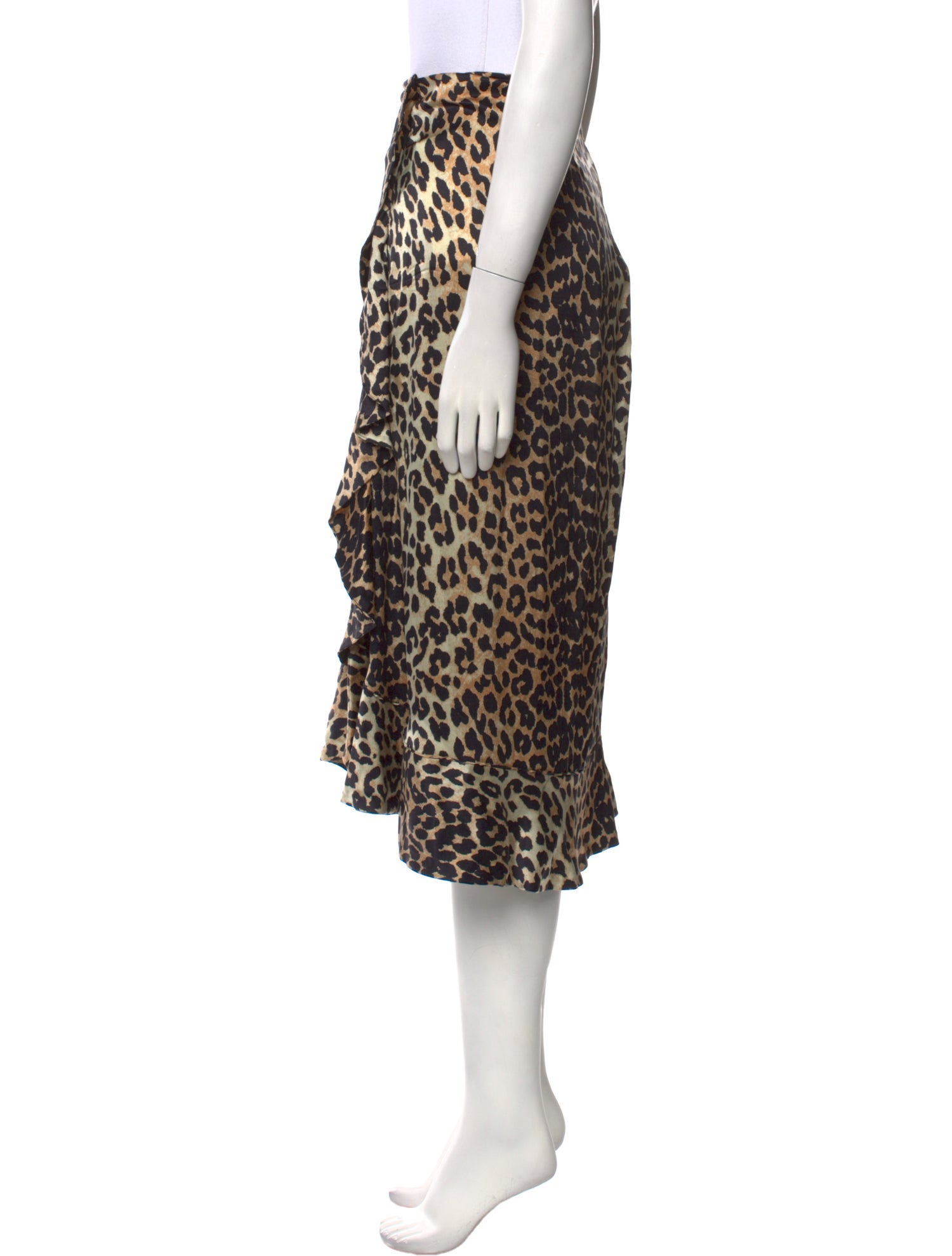 Ganni Silk Knee-Length Skirt