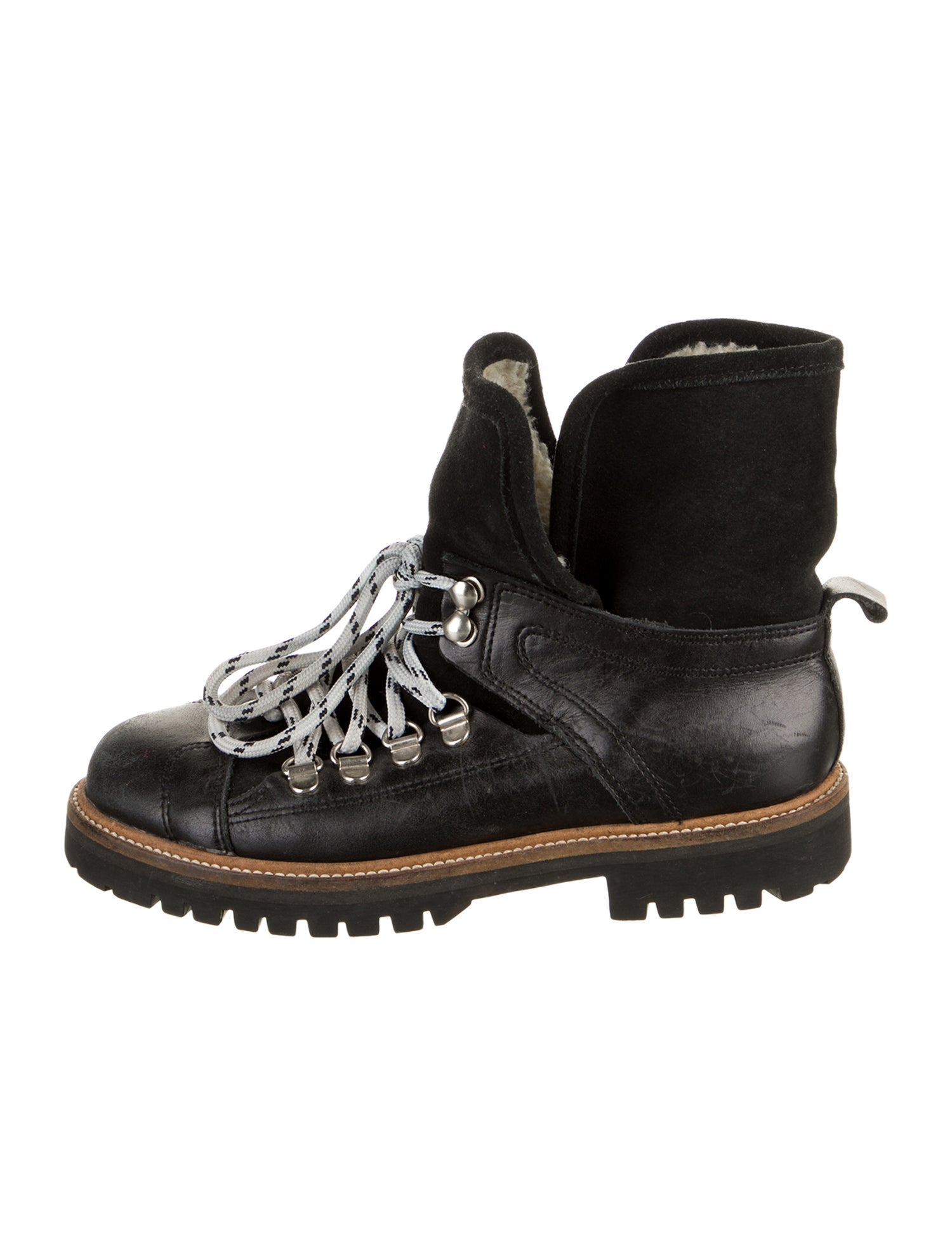 Ganni Leather Combat Boots