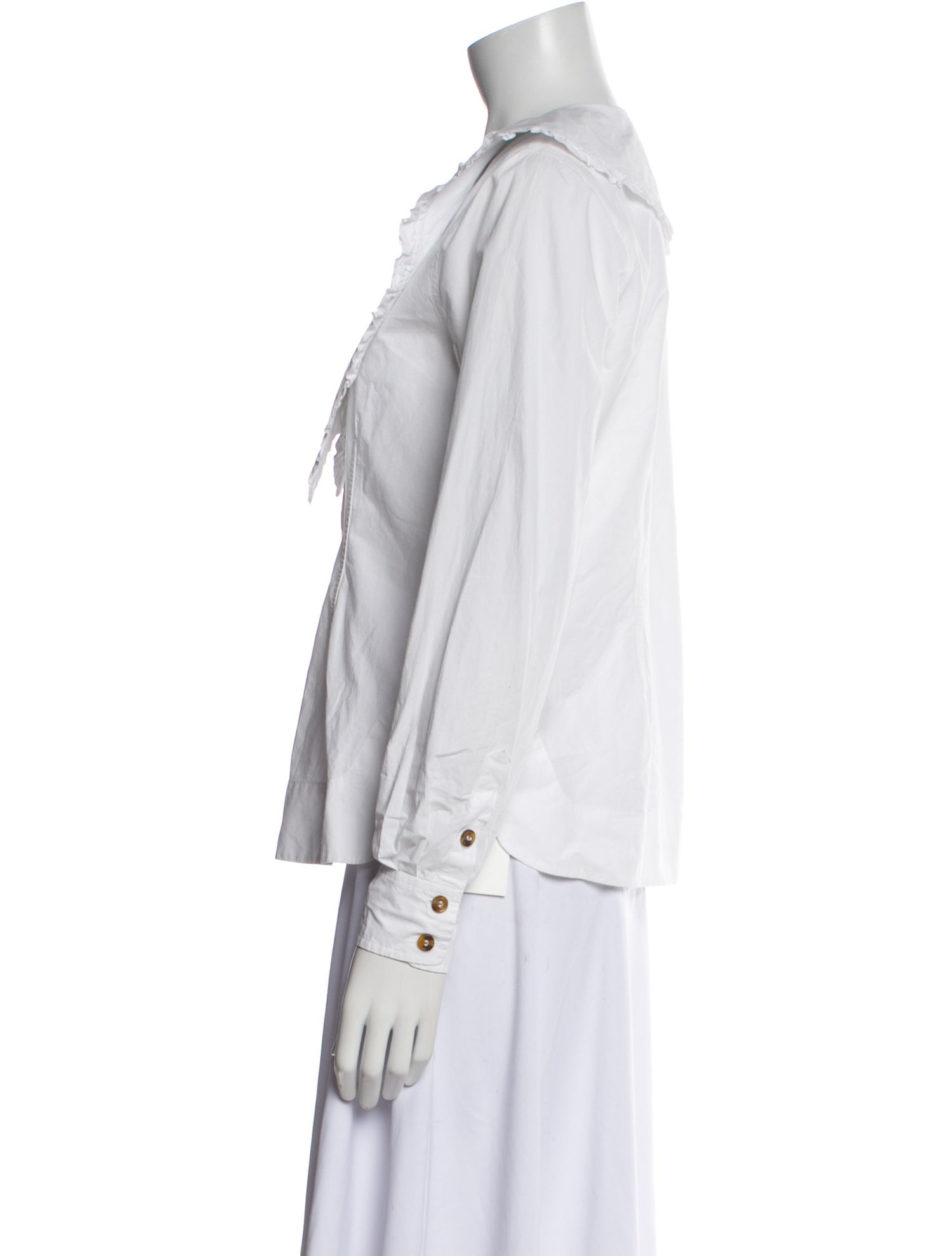 Ganni V-Neck Long Sleeve Blouse