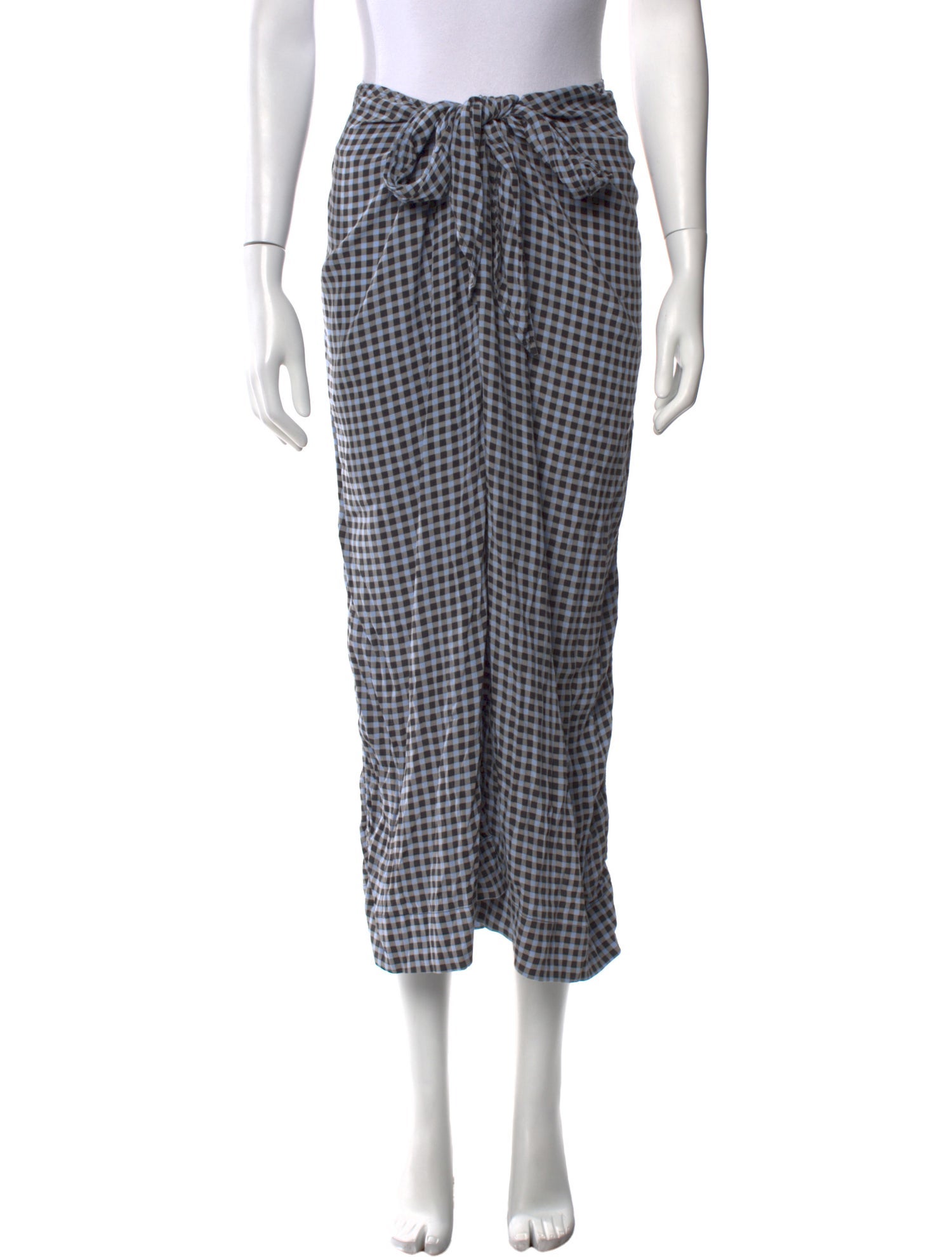 Ganni Plaid Print Long Dress - Red Dresses, Clothing