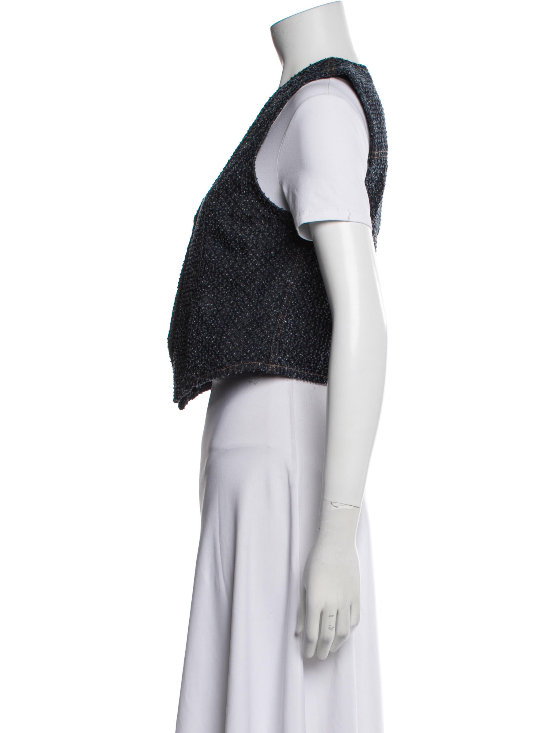 Ganni Tweed Pattern Vest