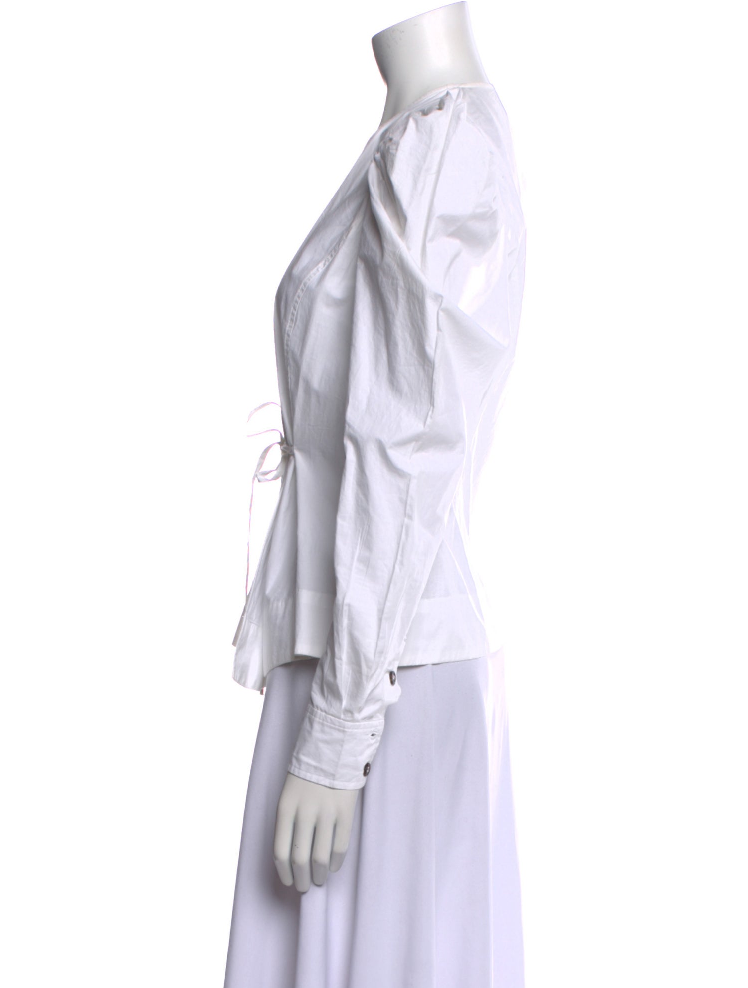 Ganni V-Neck Long Sleeve Blouse