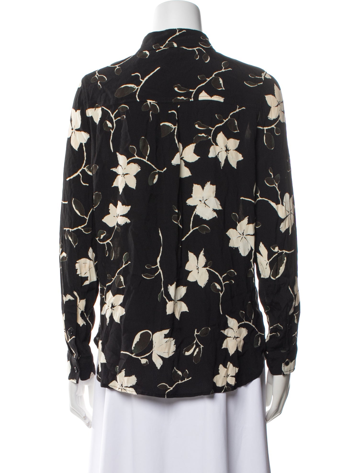 Ganni Floral Print Long Sleeve Button-Up Top
