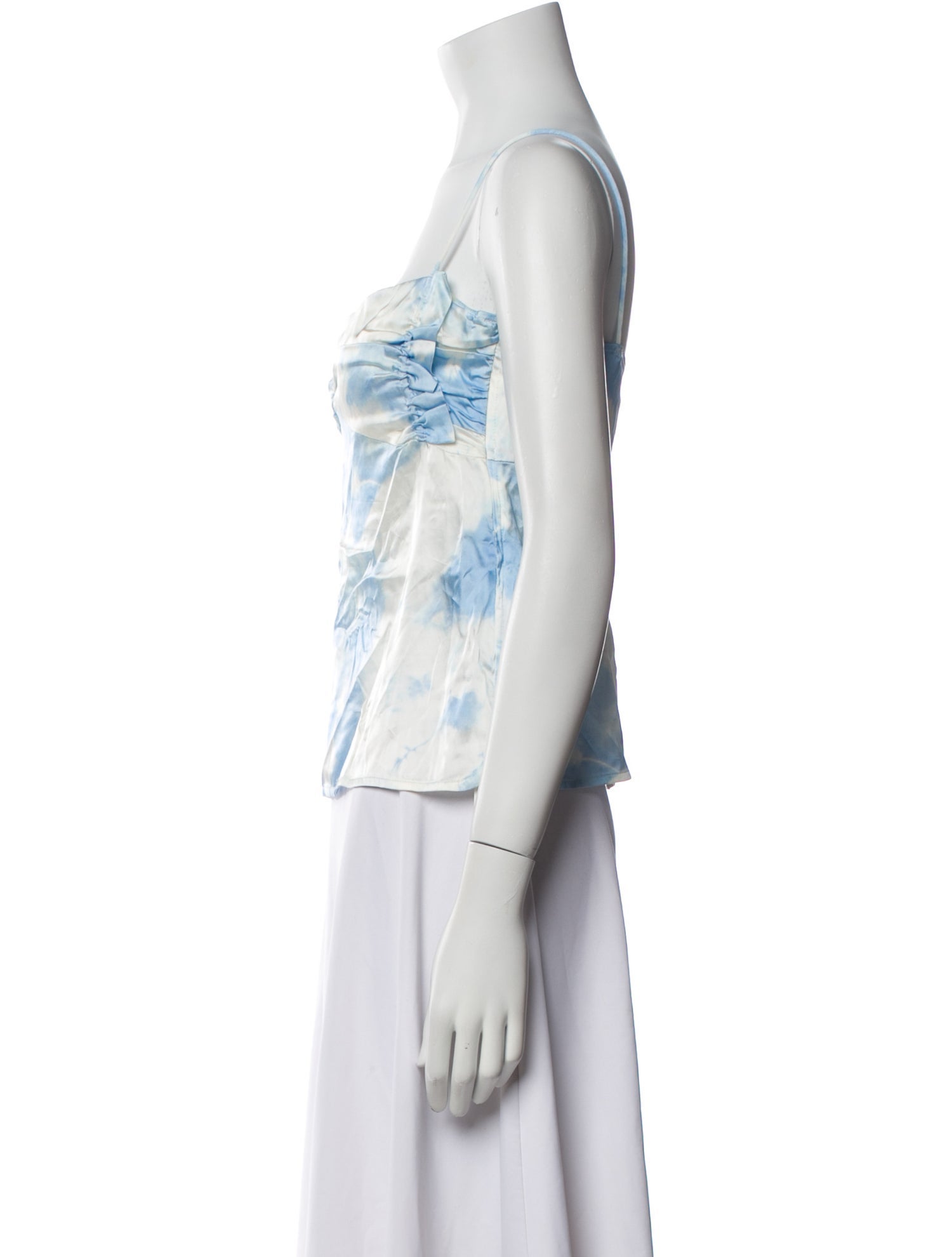 Ganni Printed Square Neckline Top